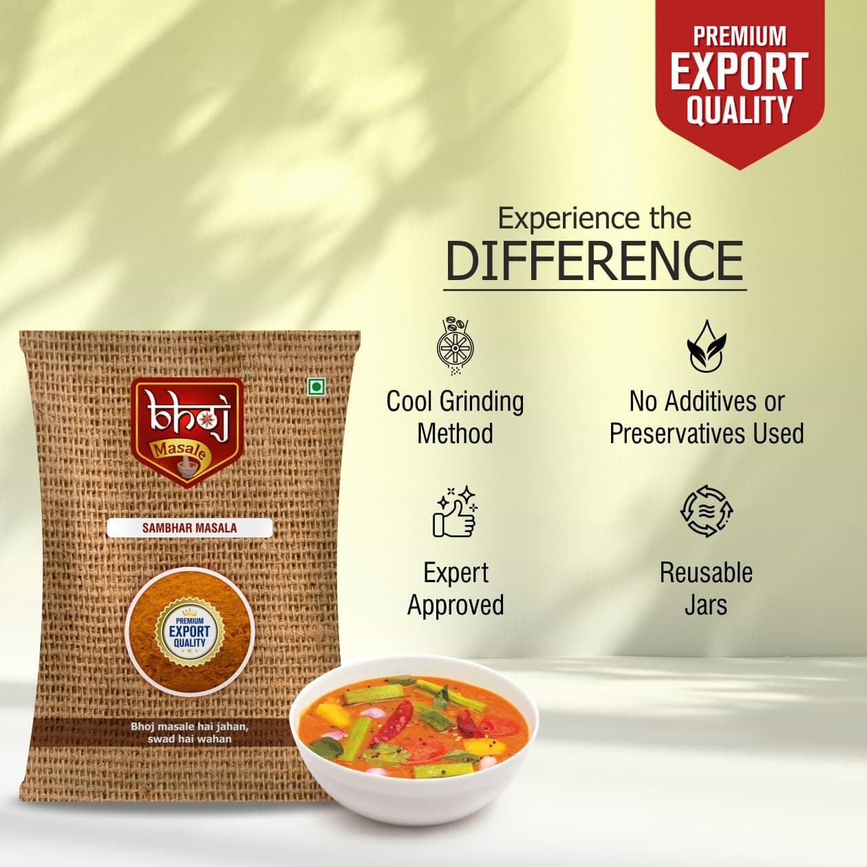 Bhoj Masale Sambhar - 100GM | Aromatic Spice for Flavorful Indian Cooking | For Flavorful Cooking | No Artificial Flavor Added. No onion and no garlic added (Jain Masala) — image 5