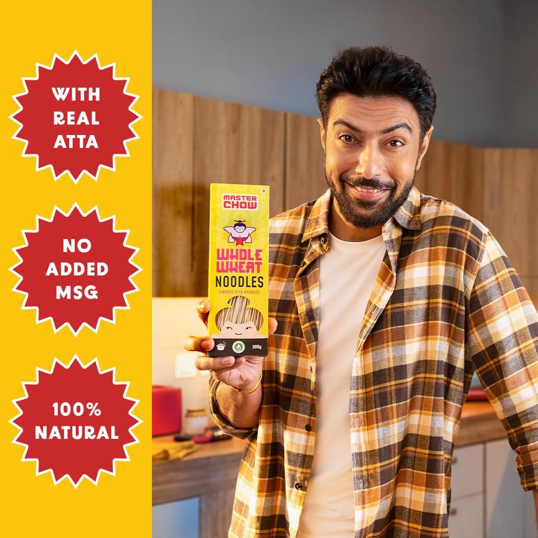 MasterChow Healthy Whole Wheat Noodles- Pack of 2 | 100% Atta | No Maida, Not Fried | Serves 10 Meals - 600gms — image 7