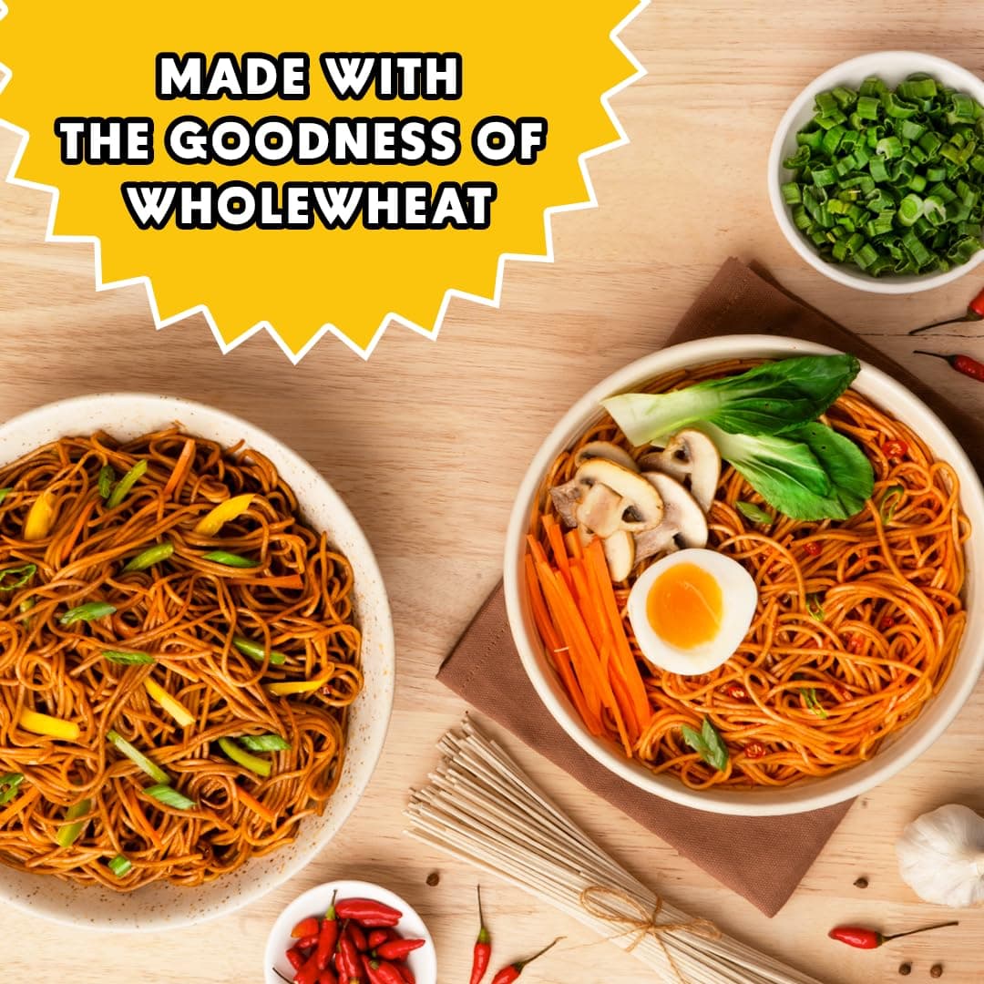 MasterChow Healthy Whole Wheat Noodles- Pack of 2 | 100% Atta | No Maida, Not Fried | Serves 10 Meals - 600gms — image 8