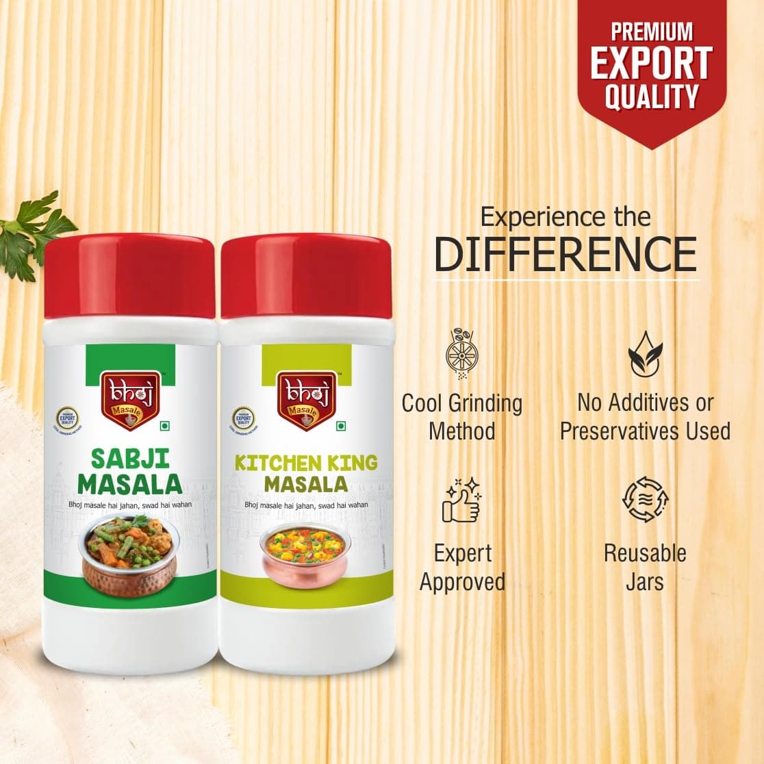 Bhoj Masale Sabji And Kitchen King Powder Combo Pack Net 450GM Each ( Total Gross 1 kg) | Aromatic Spice for Flavorful Indian Cooking | For Flavorful Cooking | No Artificial Flavor Added. No Colour, No Preservatives, No Onion & No Garlic ( Jain Masala) — image 4