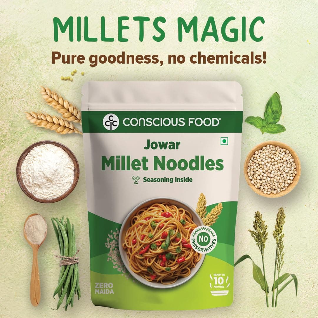 Conscious Food Millet Noodles | 162g | Pack of 3 | No Preservatives | No Maida | No Msg | No Artificial Colors or Flavors, No Trans Fat & Cholesterol — image 4