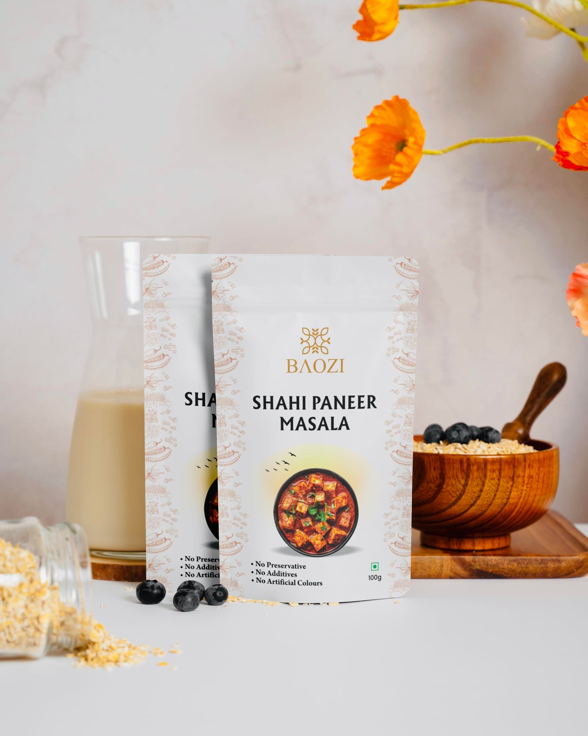 BAOZI Shahi Paneer Masala 100g - No Onion, No Garlic | Royal Indian Spice Blend for Paneer Dishes | Rich, Creamy & Aromatic Flavor | Perfect for Shahi Paneer, Curries & Gravies — image 3