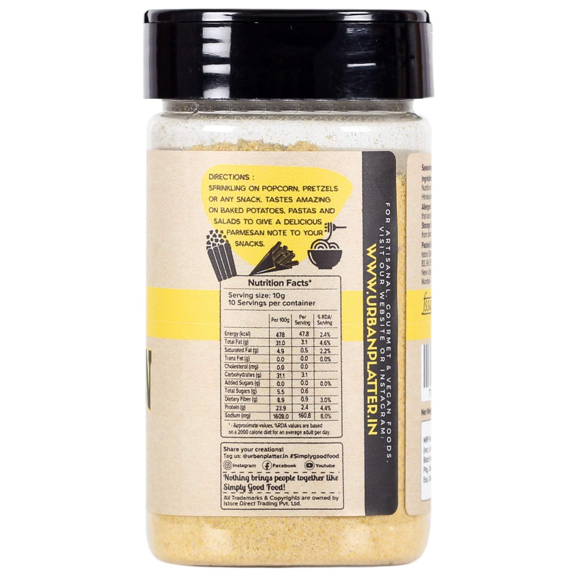 Urban Platter Parmesan Style Seasoning, 100g (Savoury Umami Sprinkle | Clean-Label | Ideal for Pasta, Salads, Snacks) — image 3