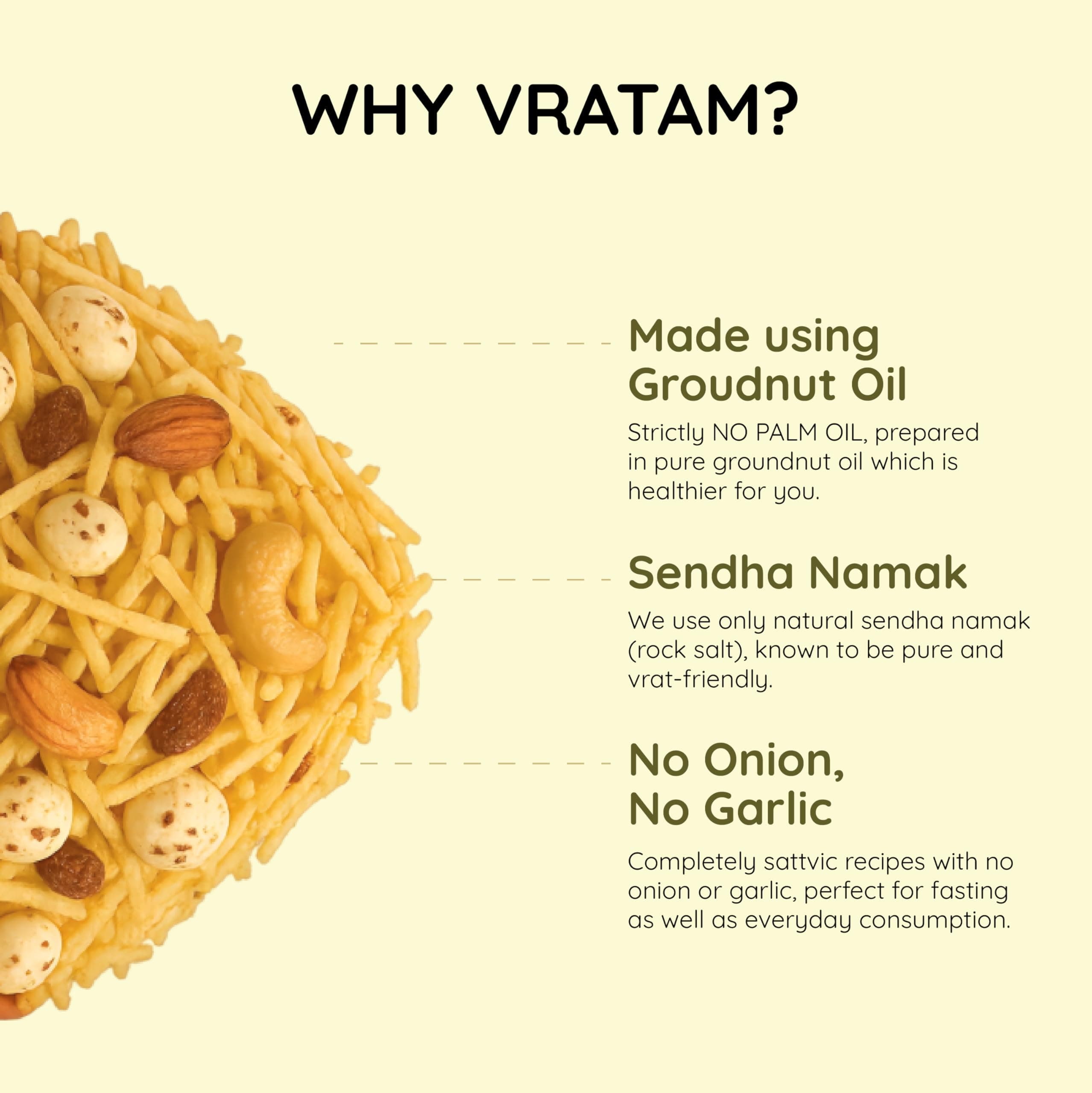 Vratam Falhari Trail Mix | Healthy Homemade Namkeen for Diet | No Onion No Garlic No Palm Oil | Guilt Free Snacks made in Groundnut Oil | Sweet and Salty Mixture for Home | 190G (pack of 1) — image 6