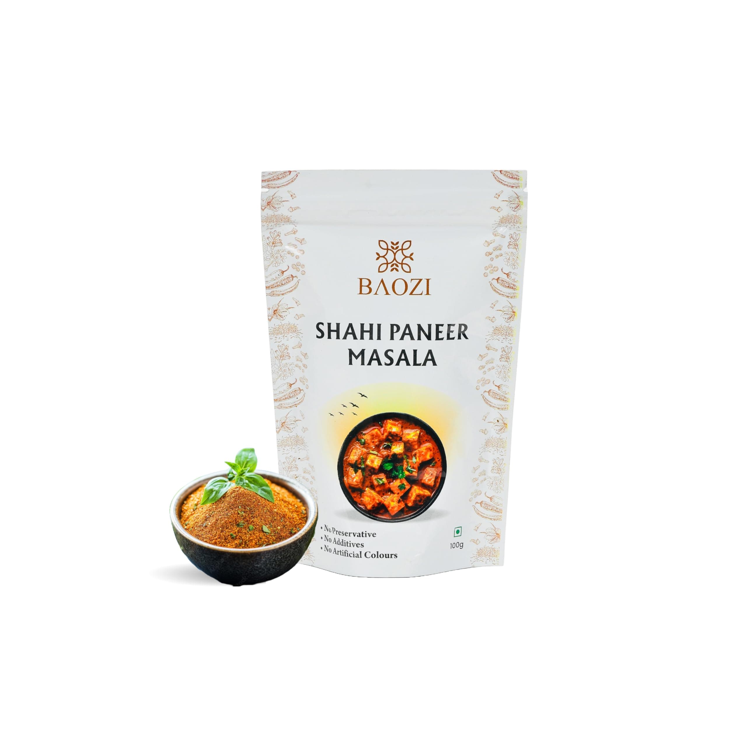 BAOZI Shahi Paneer Masala 100g - No Onion, No Garlic | Royal Indian Spice Blend for Paneer Dishes | Rich, Creamy & Aromatic Flavor | Perfect for Shahi Paneer, Curries & Gravies