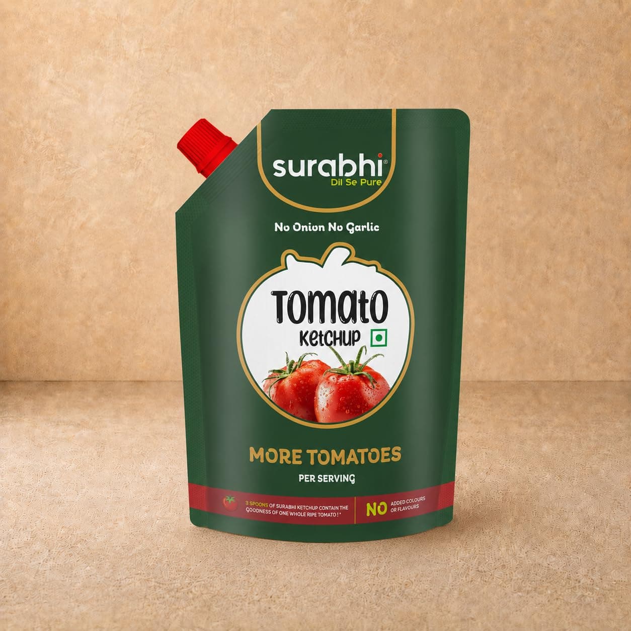 Surabhi Tomato Ketchup 900g Pouch | No Onion No Garlic | No Artificial Colours & Flavours — image 3