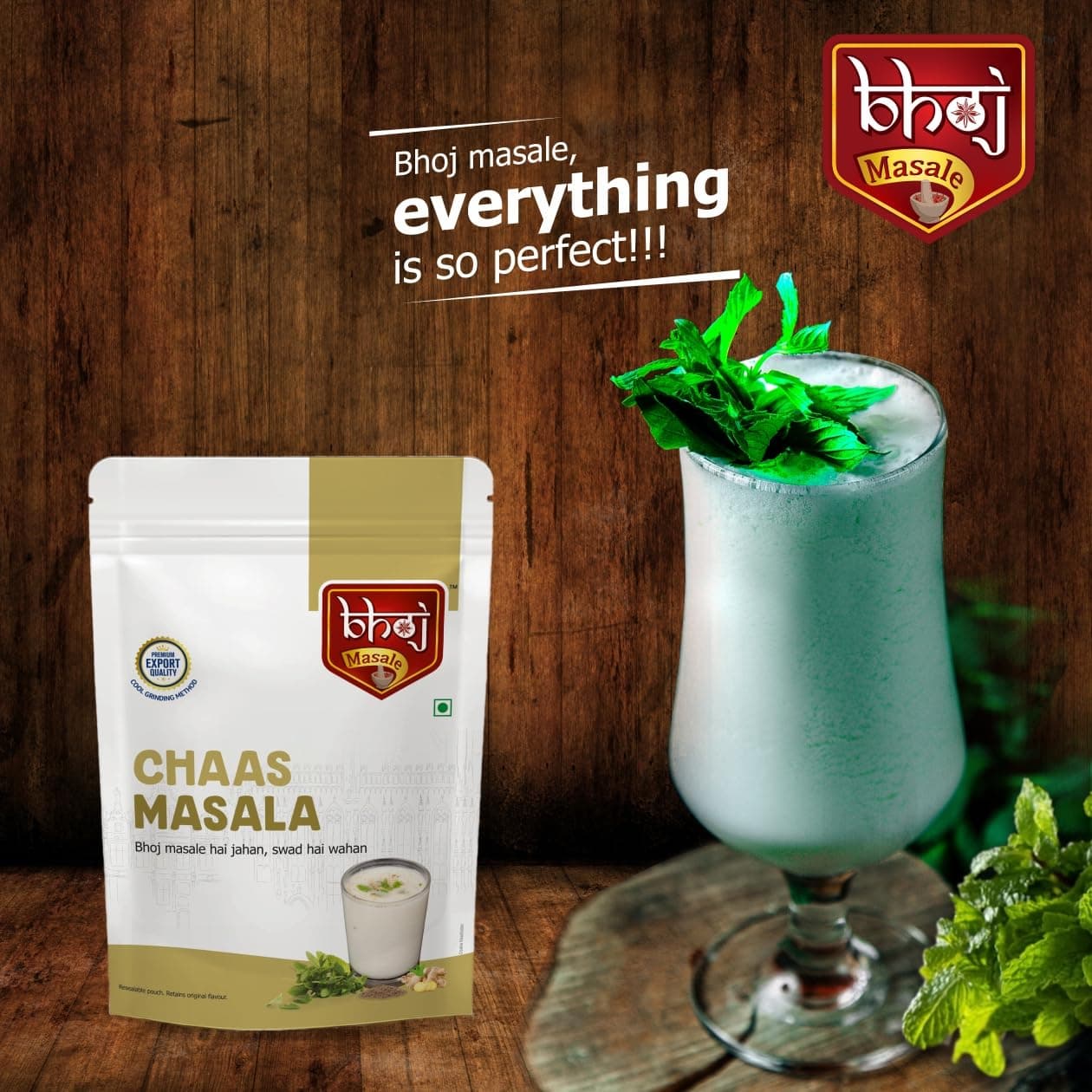 Bhoj Masale Chaas Masala 200GM | Buttermilk Masala | Helpful for digestion | Indian Spice Masala | Zero Additives And Preservatives. No Colour, No Preservatives, No Onion & No Garlic (Jain Friendly) — image 5