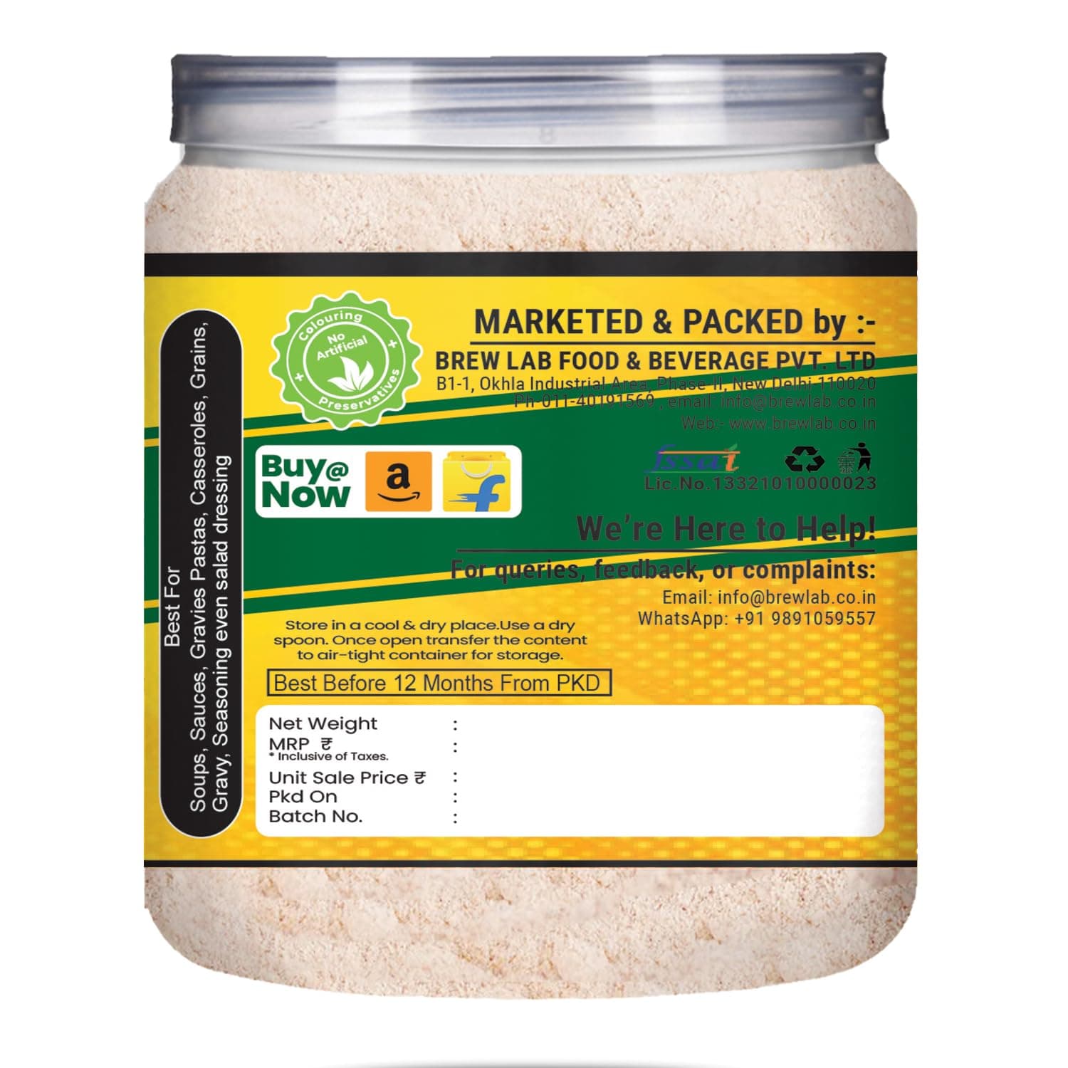Brew Lab No Onion No Garlic Bouillon & Broth Powder, 250g | Instant Vegetable Stock | Plant-Based | Jain-Friendly | Umami Seasoning for Soups, Gravies & Cooking — image 3