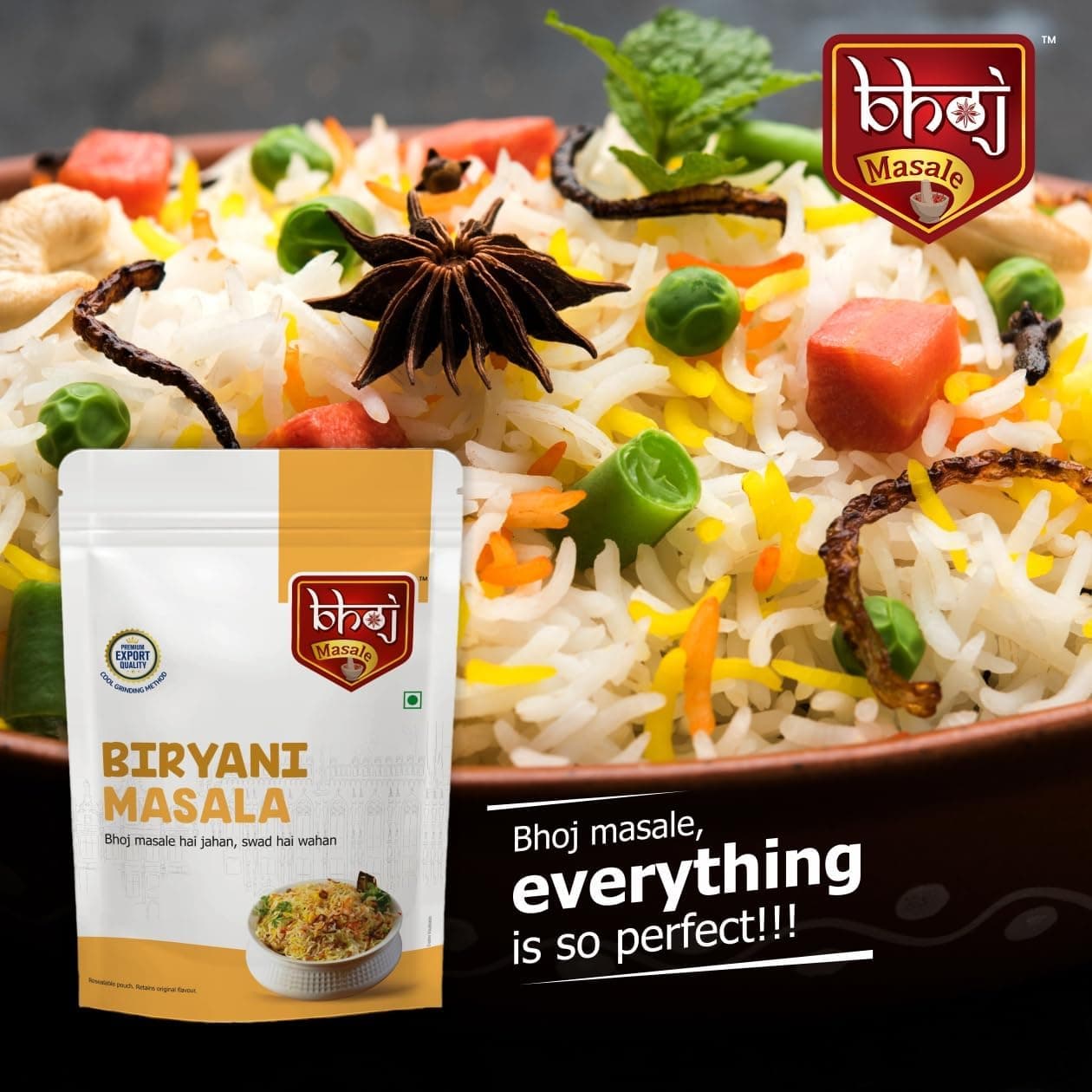 Bhoj Masale Biryani And Pav Bhaji Masala Powder Combo Pack 200GM Each | Aromatic Spice for Flavorful Indian Cooking | For Flavorful Cooking | No Artificial Flavor Added. No colour, no preservatives, no onion and no garlic ( Jain Masala ) — image 7
