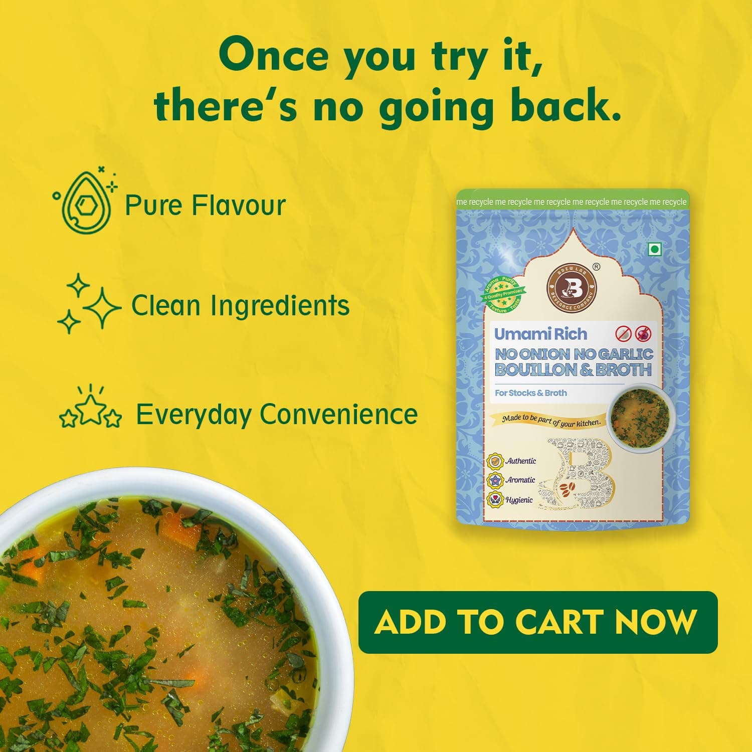 Brew Lab No Onion No Garlic Bouillon & Broth Powder, 500g, Instant Vegetable Stock, Plant-Based, Jain-Friendly, Umami Seasoning for Soups, Gravies & Cooking — image 7