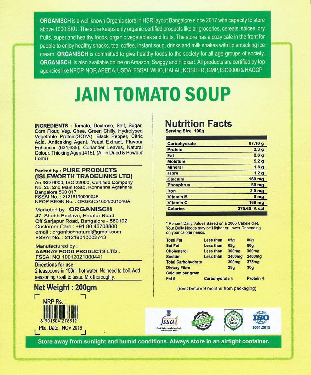 Jain Tomato Ready to eat Soup,200 GMS 100% Veg — image 3