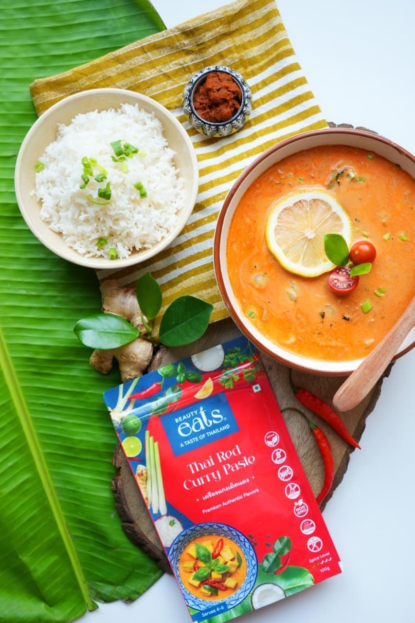 Beauty Eats Thai Red Curry Paste| Bold Spices & Herbs| Restaurant-Quality Taste|100% Vegetarian| No Onion&Garlic (Pack Of 2, 2 * 100Gm) — image 4