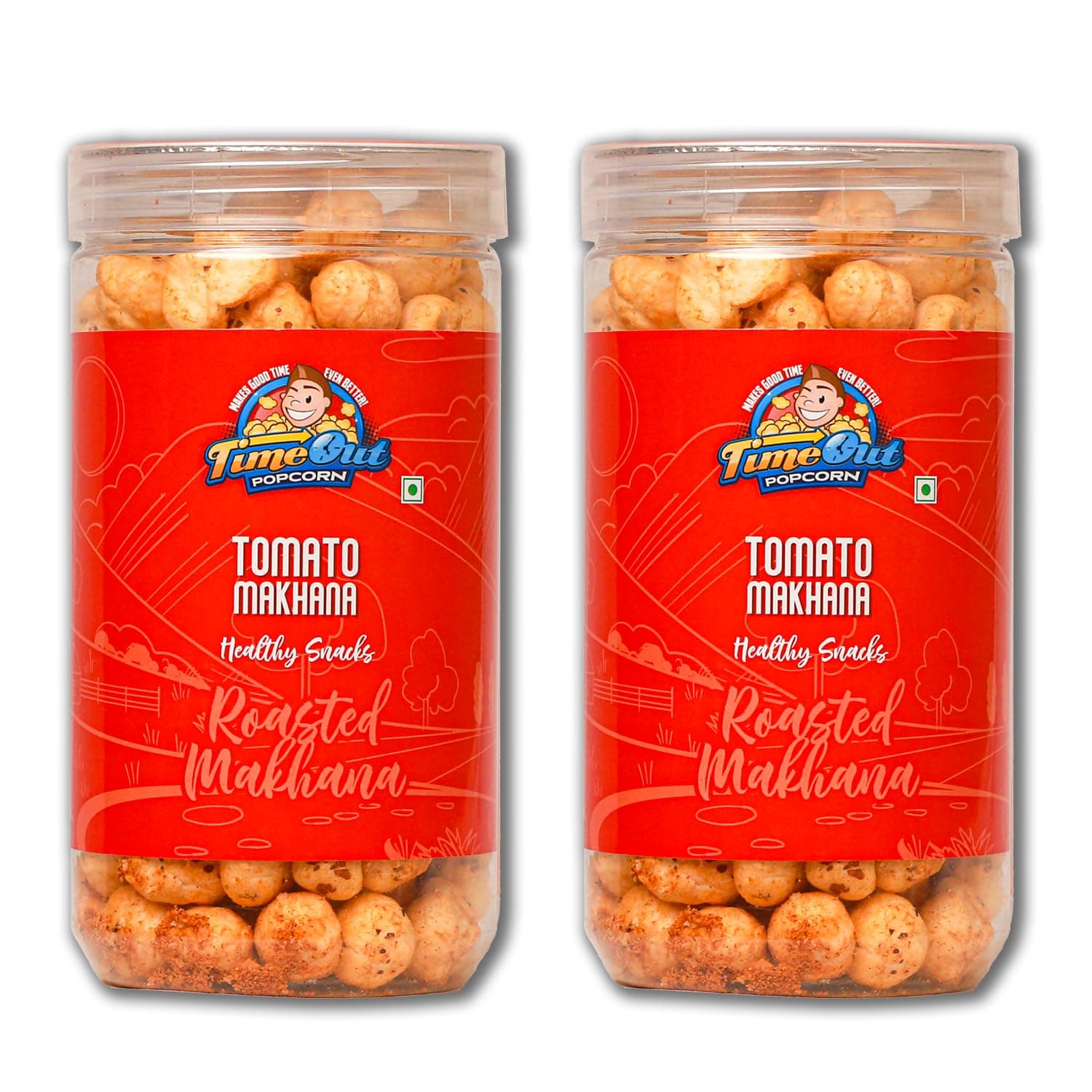 Time Out Popcorn Tomato Jain Roasted Makhana, Fasting Friendly, Plant-Based, Gluten-Free Snack, Pack of 2 x 70g — image 2