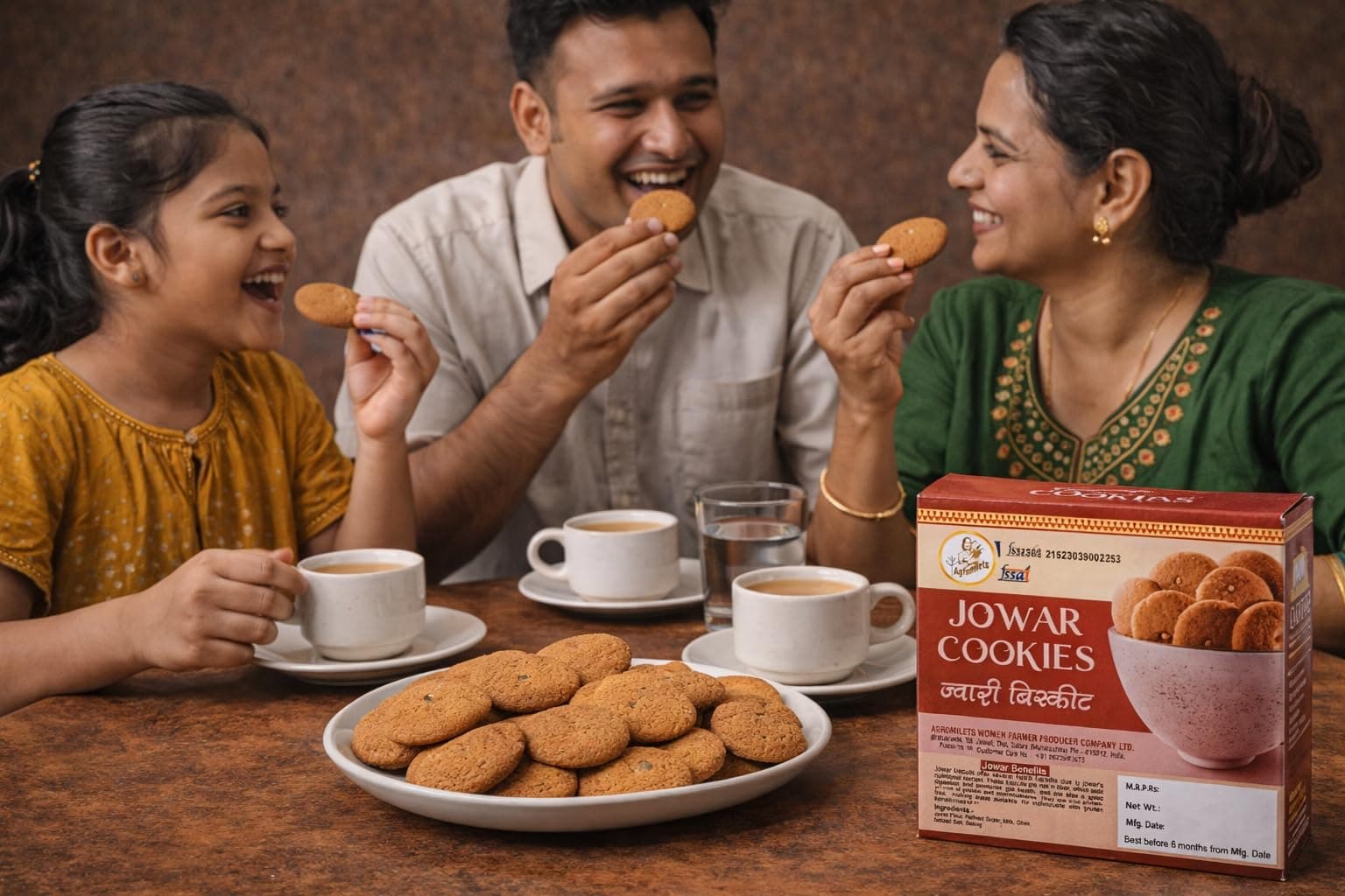 AGROMILETS Jwari Cookies 200g Pack of 3 | Jowar Biscuits | Baked Millet Snack | Grain Based Tea Time Food | Crisp Texture Cookies | Suitable for Regular Use | 3 x 200g Pack — image 4