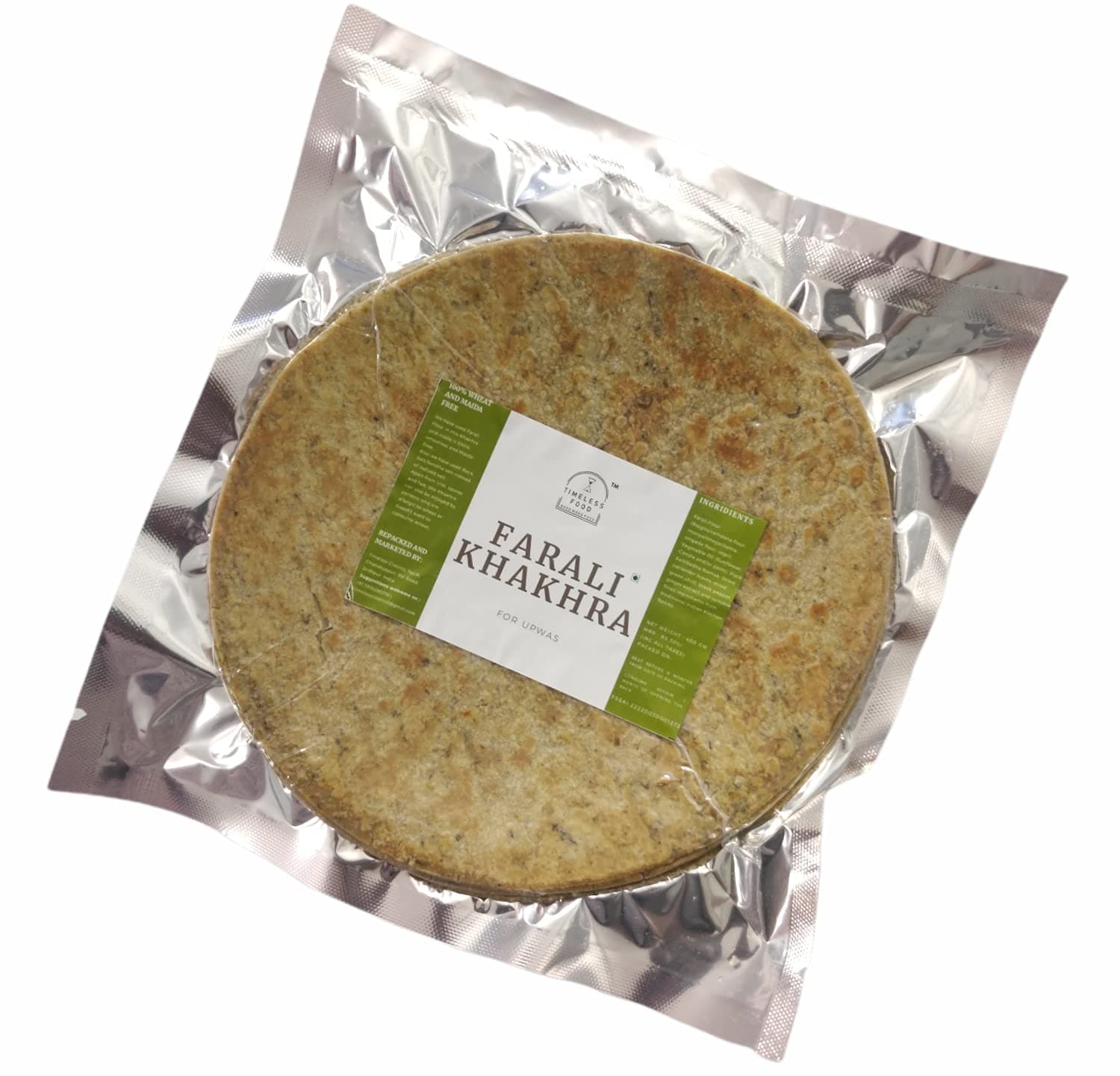 Timeless Food Farali Khakhra for Upwas & Vrat 400g | Wheatless Sahgar Khakhra for Fasting | Vacuum Pack | Healthy & Crunchy Snack — image 6