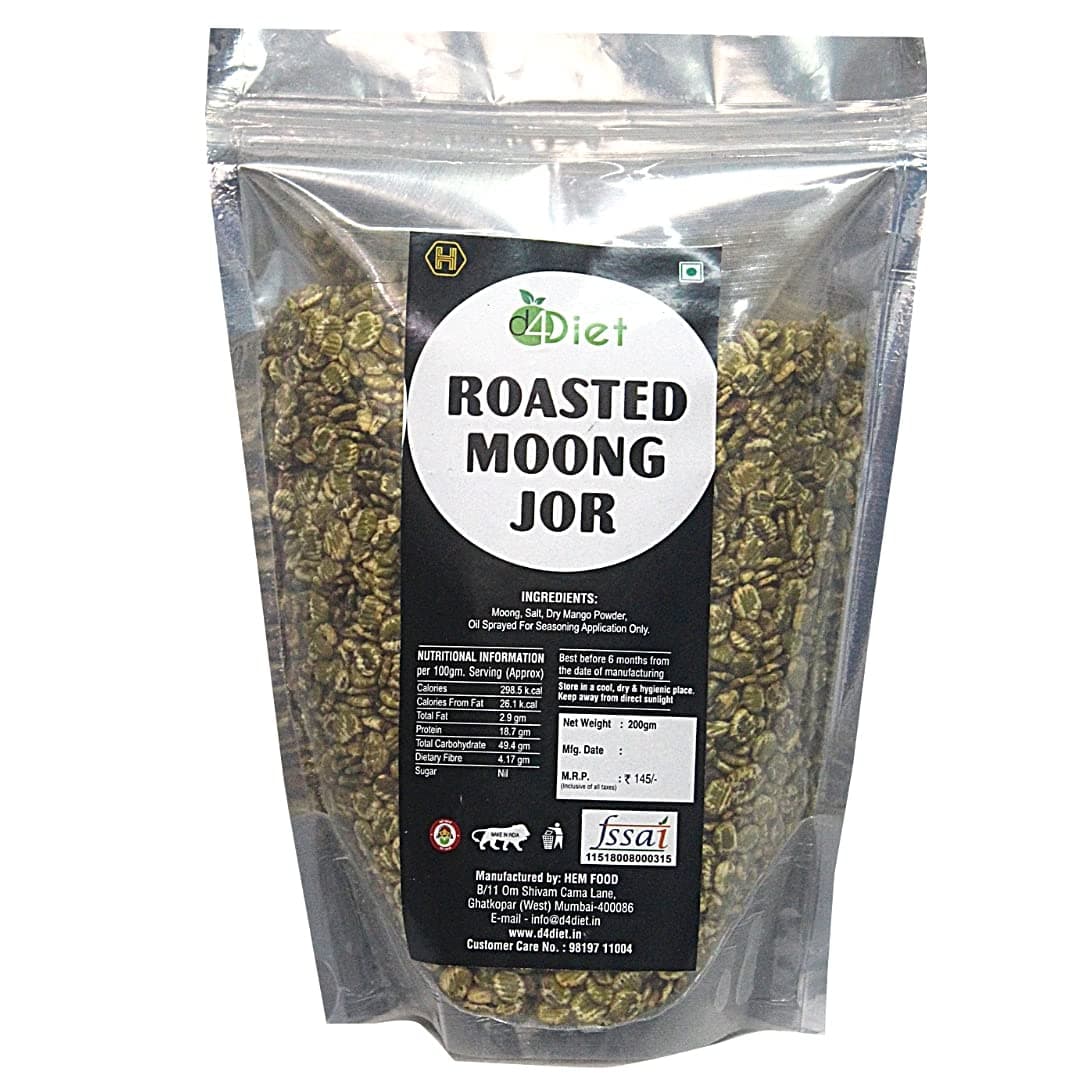 D4Diet Roasted Moong Jor, 200g / High Protein, Gluten Free, Vegan snack/Healthy Namkeen/Roasted Namkeen — image 6