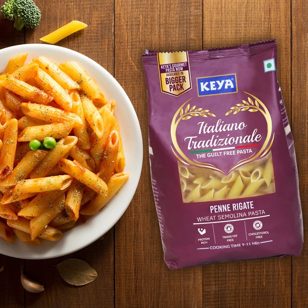 Keya Penne Pasta 1kg, 100% Durum Wheat Pasta | Vegetarian | No MSG | Low in Calories | No Trans Fats | Healthy | Cooked in 10 Minutes — image 8