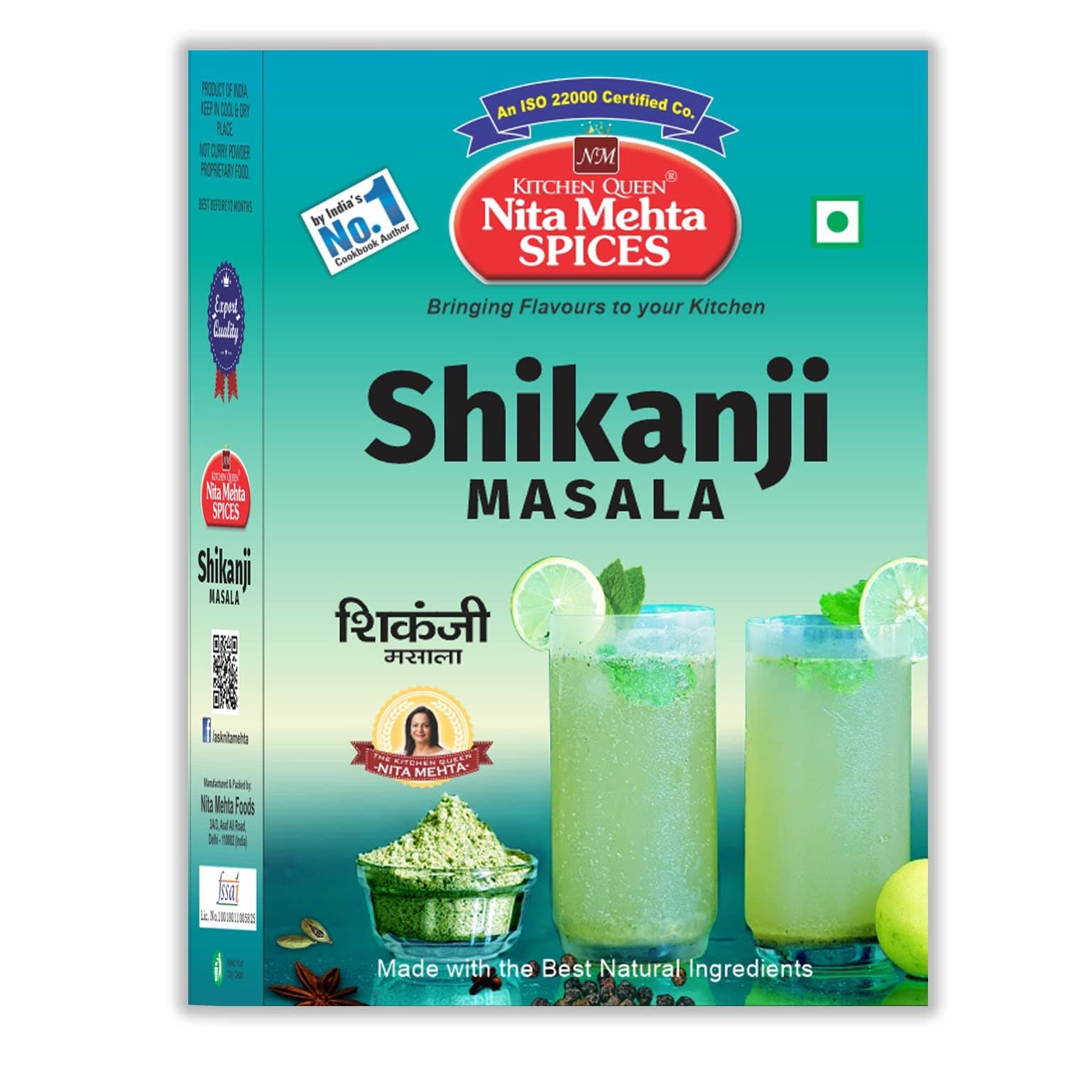 KITCHEN QUEEN NITA MEHTA Shikanji Masala 100g Each (Pack of 4) = 400g | Make Varieties of Shikanji at Home (SHIKANJI MASALA, 4 PACK | 400g) — image 6