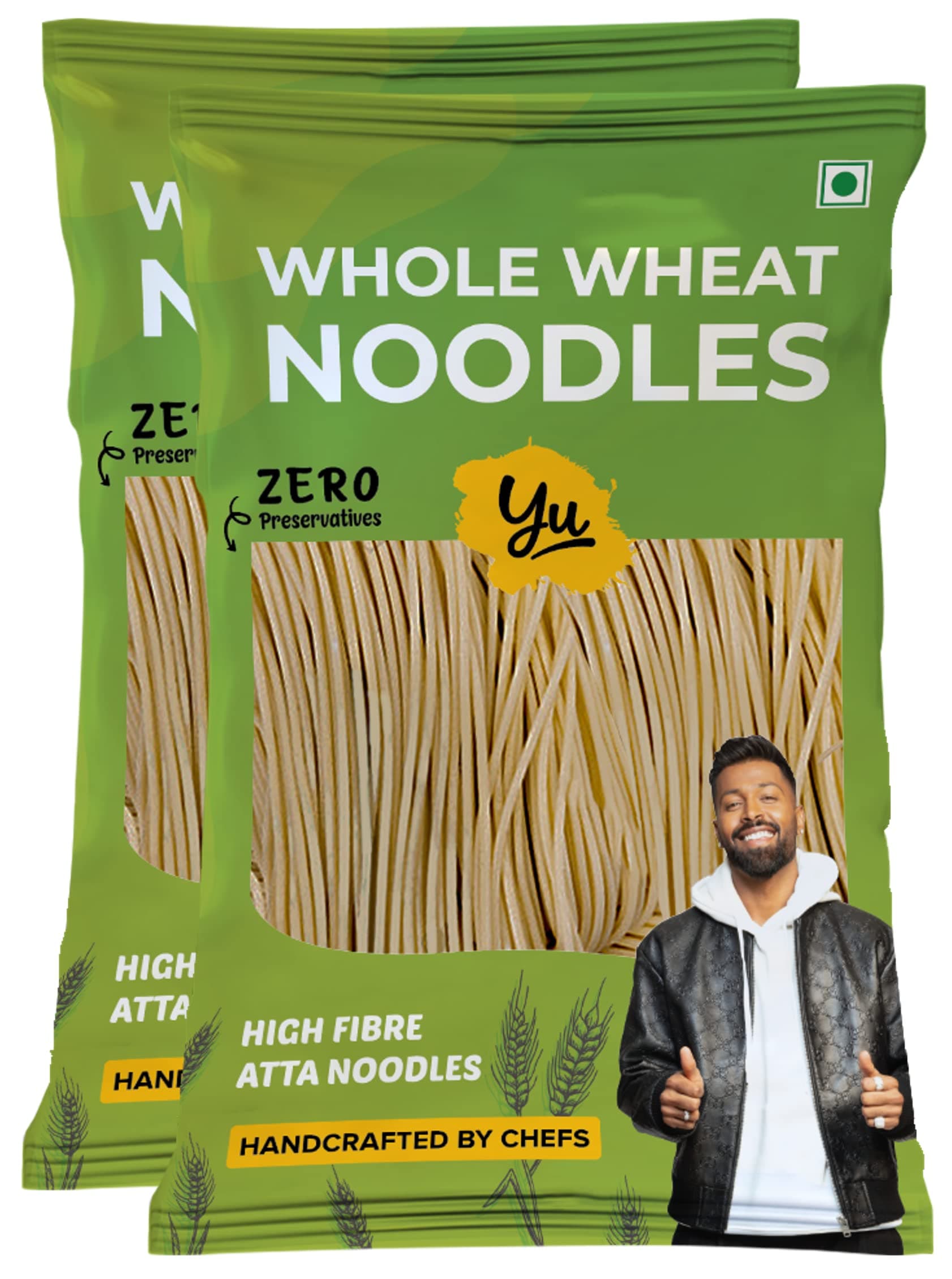 Yu Foodlabs - Whole Wheat Noodles - 100% Atta & Zero Maida - Easy To Digest Healthy Noodles - No Preservatives & 100% Natural - Just Boil - Ready In 5 Mins - Serves 6-300 grams (Pack Of 2) — image 2