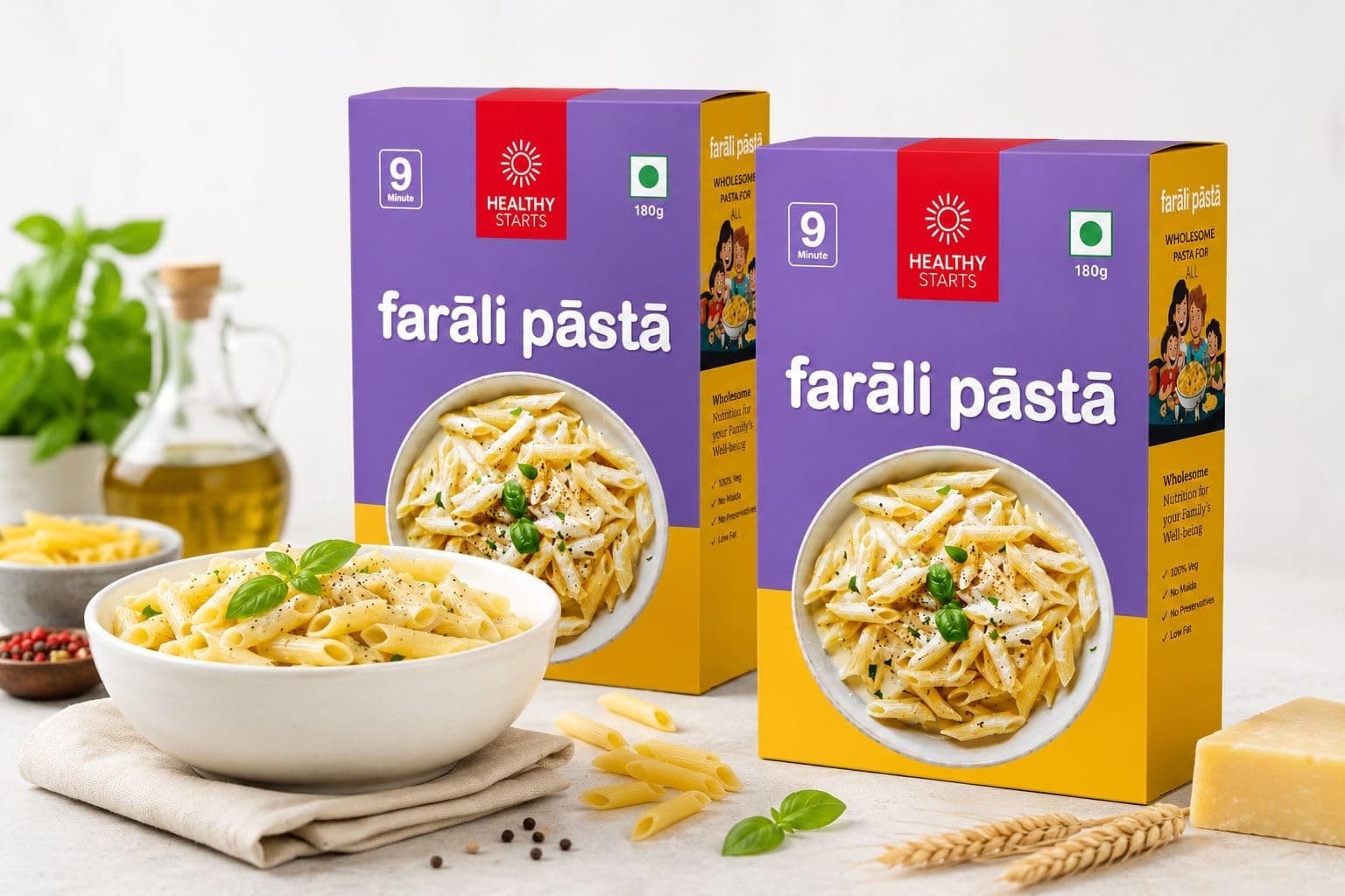 HEALTHY STARTS Farali Pasta 180 g - Pack of 2 | Fasting Special Pasta | Satvik Food | No Onion No Garlic | Easy to Cook — image 3