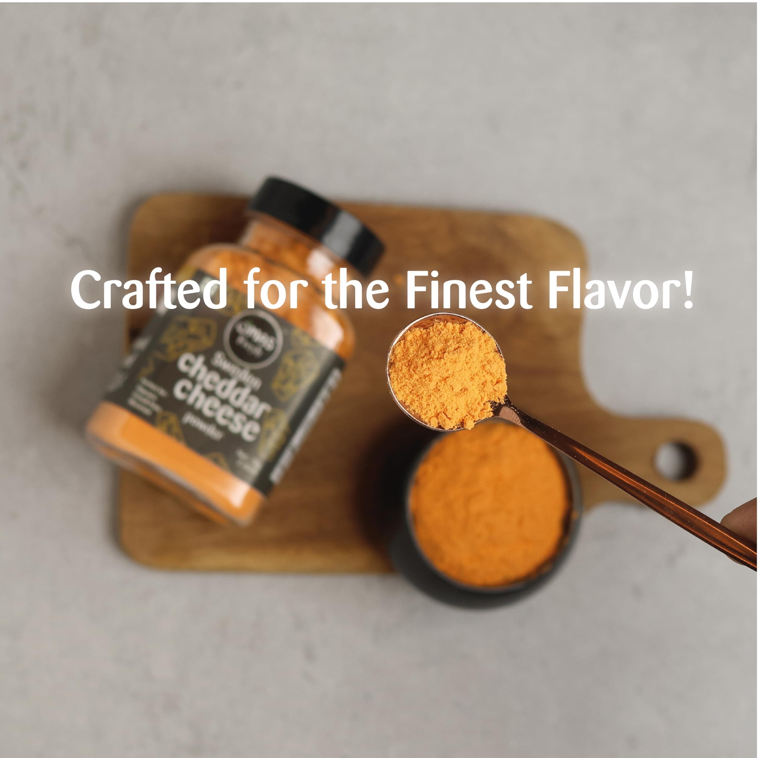 Omas Fresh Cheddar Cheese Powder Seasoning | Best for Making Delicious Cheese-Flavoured, Pop-Corn, Pizza, Pasta, French Fries etc. | No Additives & Preservatives | 70g — image 3