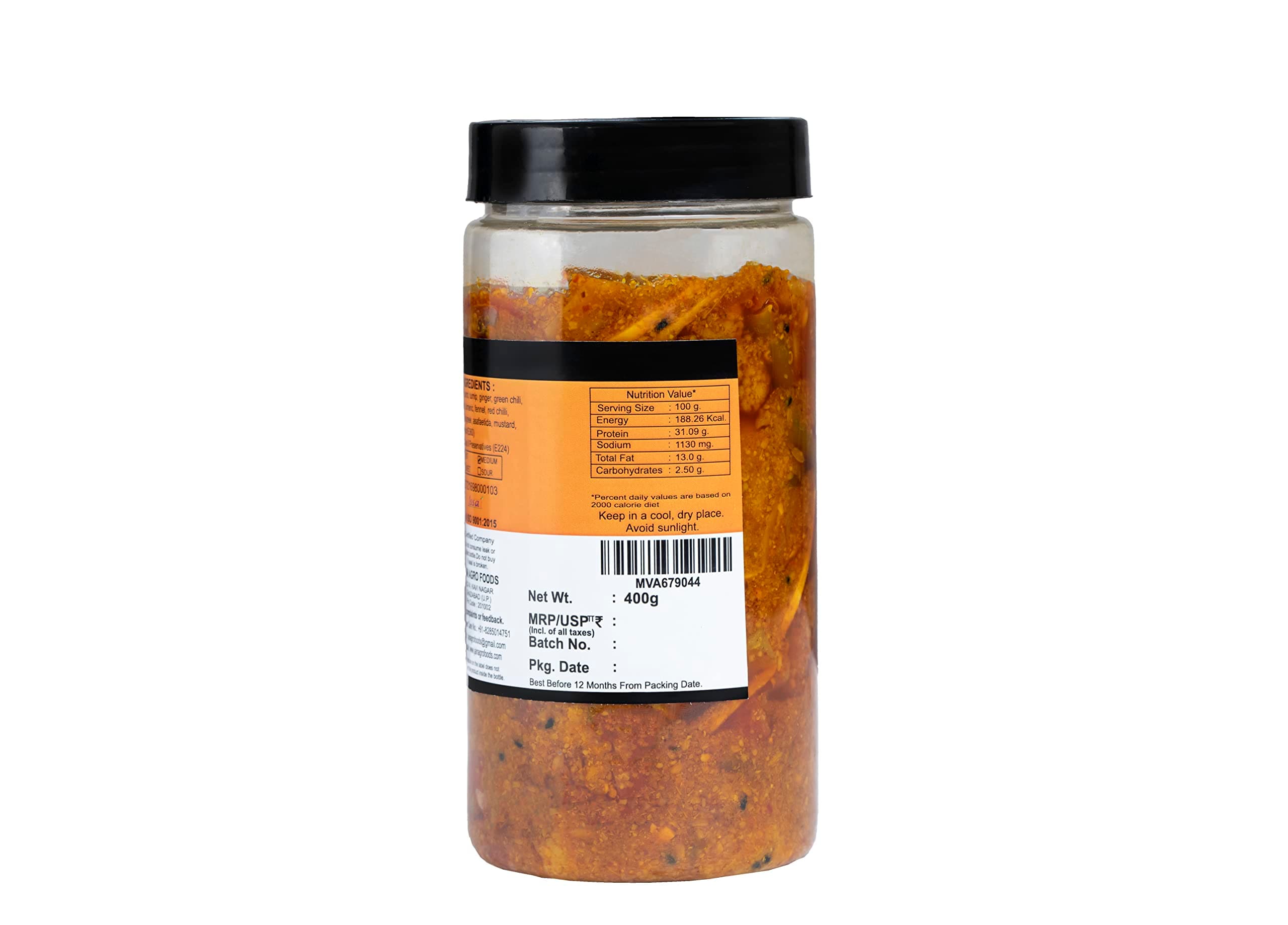 JAIN'S PURE MIXED VEGETABLE ACHAR, 400 GM — image 4