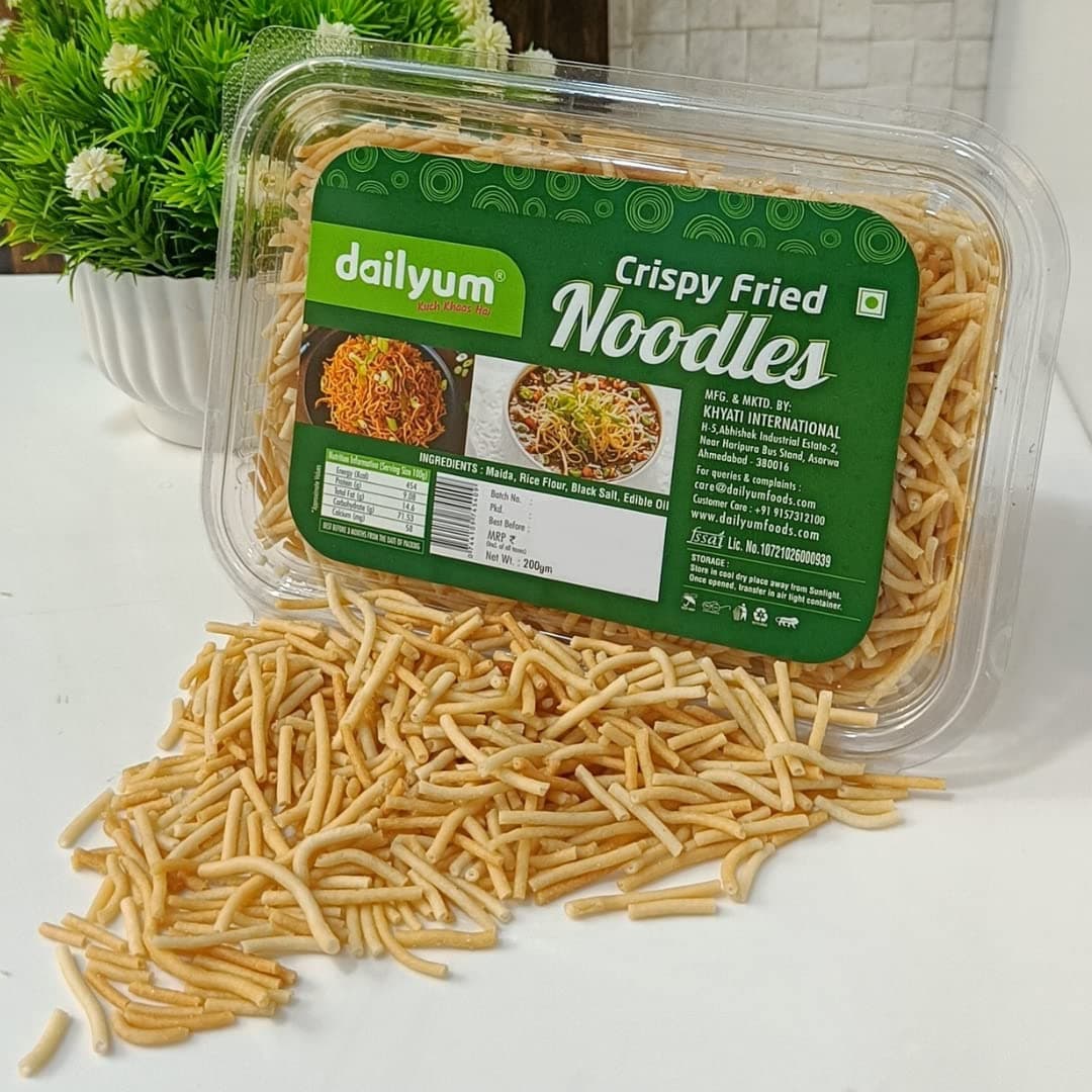 Dailyum Crispy Fried Noodles | Pack Of 2 | 200 Gram Each | For Chinese Bhel, Soups & Sizzlers | Ready-To-Eat, Preservative Free — image 2