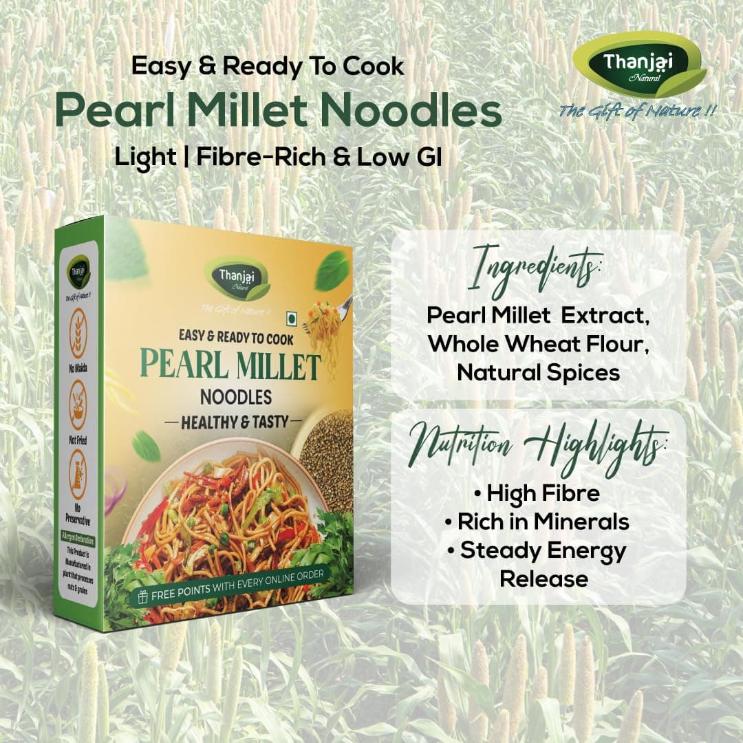 Thanjai Natural Pearl Millet Noodles 180 Grams X 2 (360 Grams) of Homemade Natural Noodles (No Preservatives, No Chemicals, No Artificial Extract) — image 6