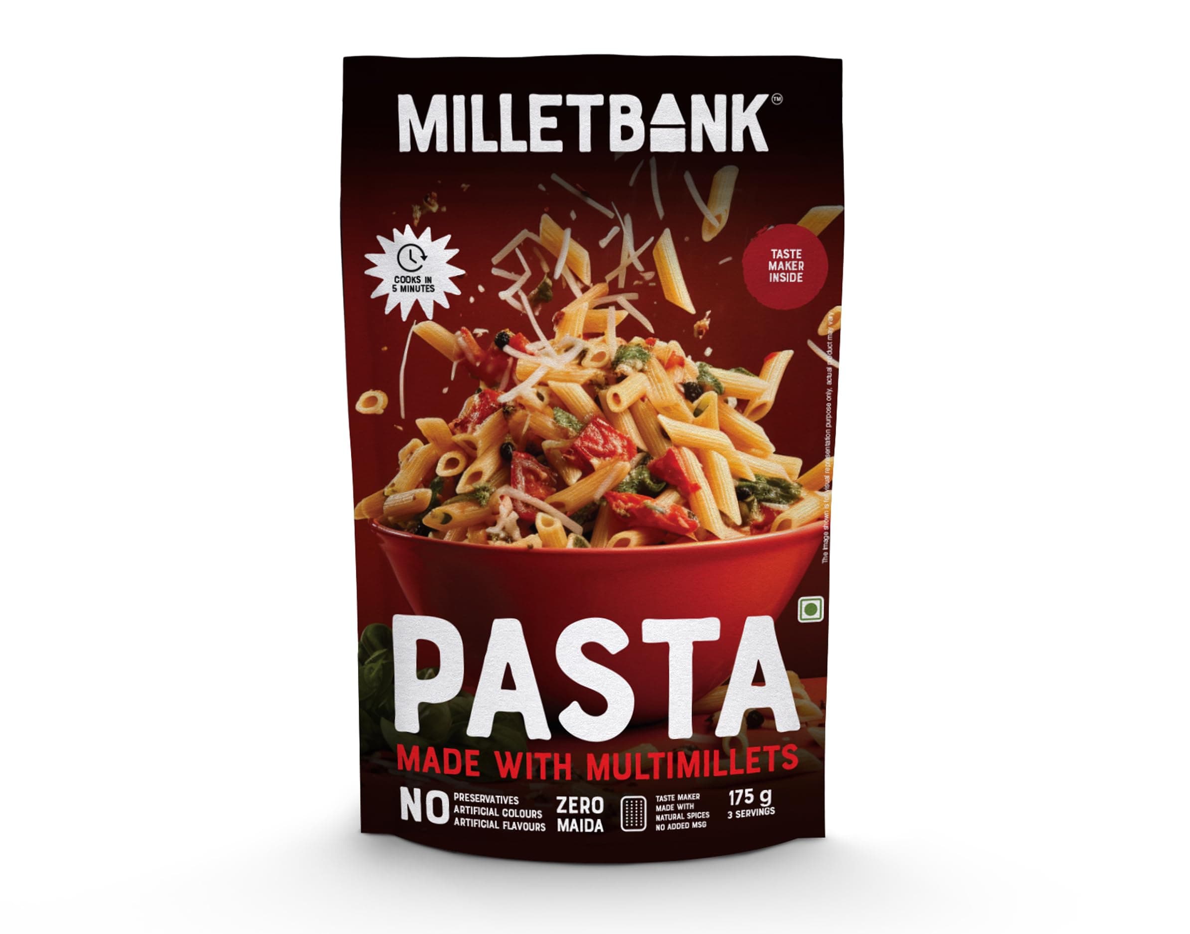 Millet Bank All Pasta Combo | No Preservatives, No Artificial Colors or Flavours | ZERO Maida | 175g | Made with Millets and Whole Wheat | Baby Friendly Pasta Flavor Combo 4 nos — image 7