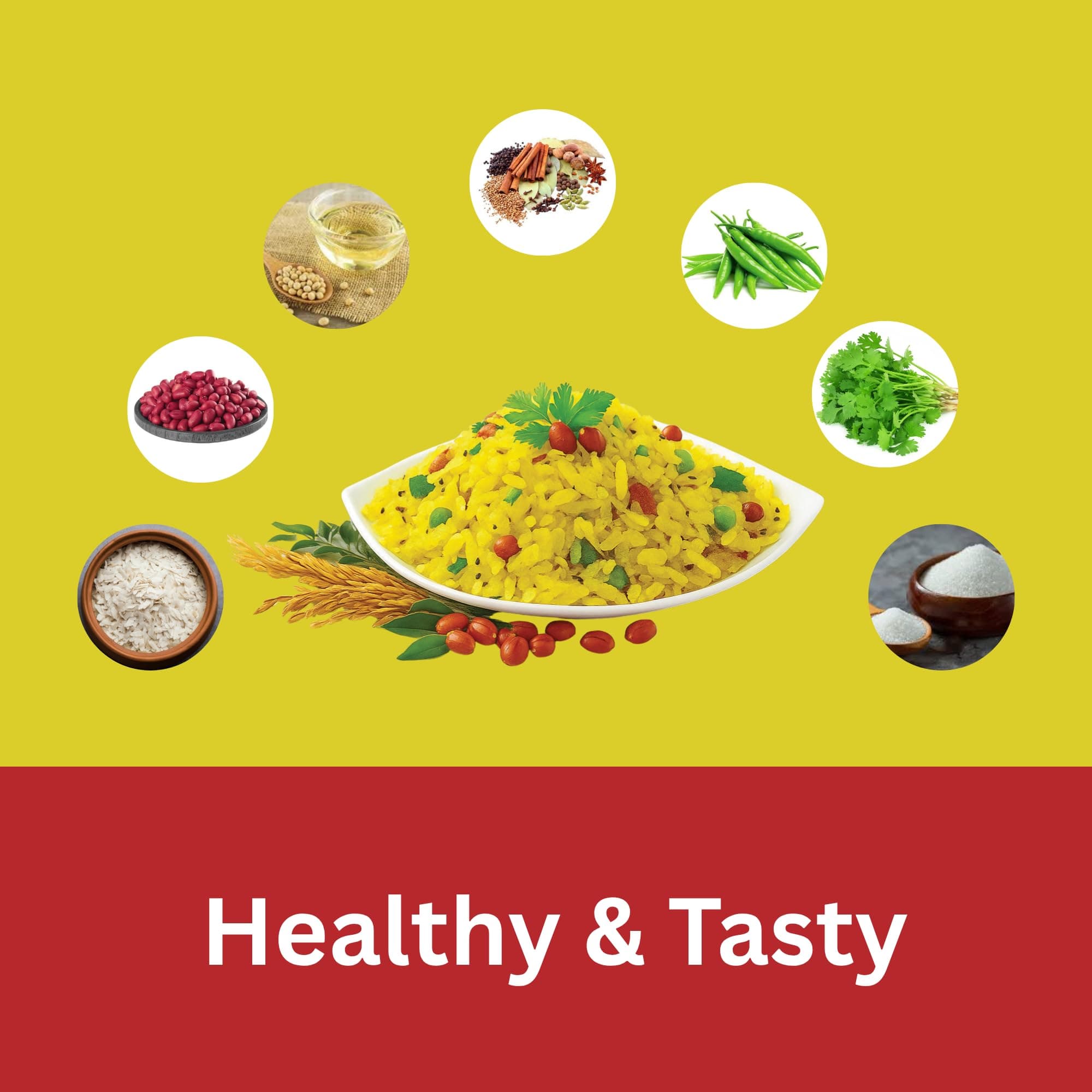 Instant Indori Khatta Mitha Poha 300 gram (60 * 5) With Indori Sev 100 gram (Indori Poha With Sev 100 Gram) — image 6