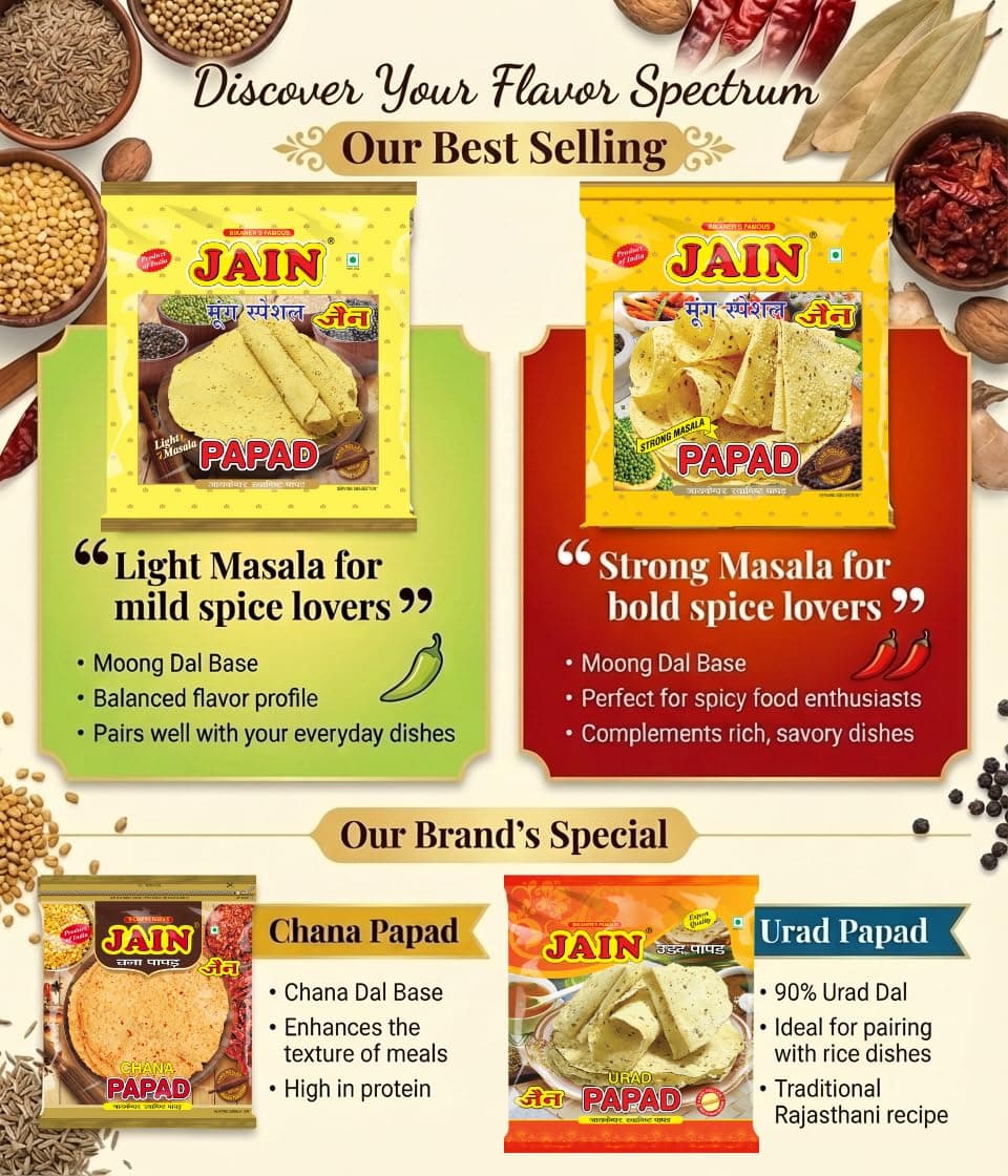 JAIN Urad Papad, 200g, Papad Size-5.5 Inches, Handmade, No Preservatives, Contains 24-27 Papads Per Pack — image 5