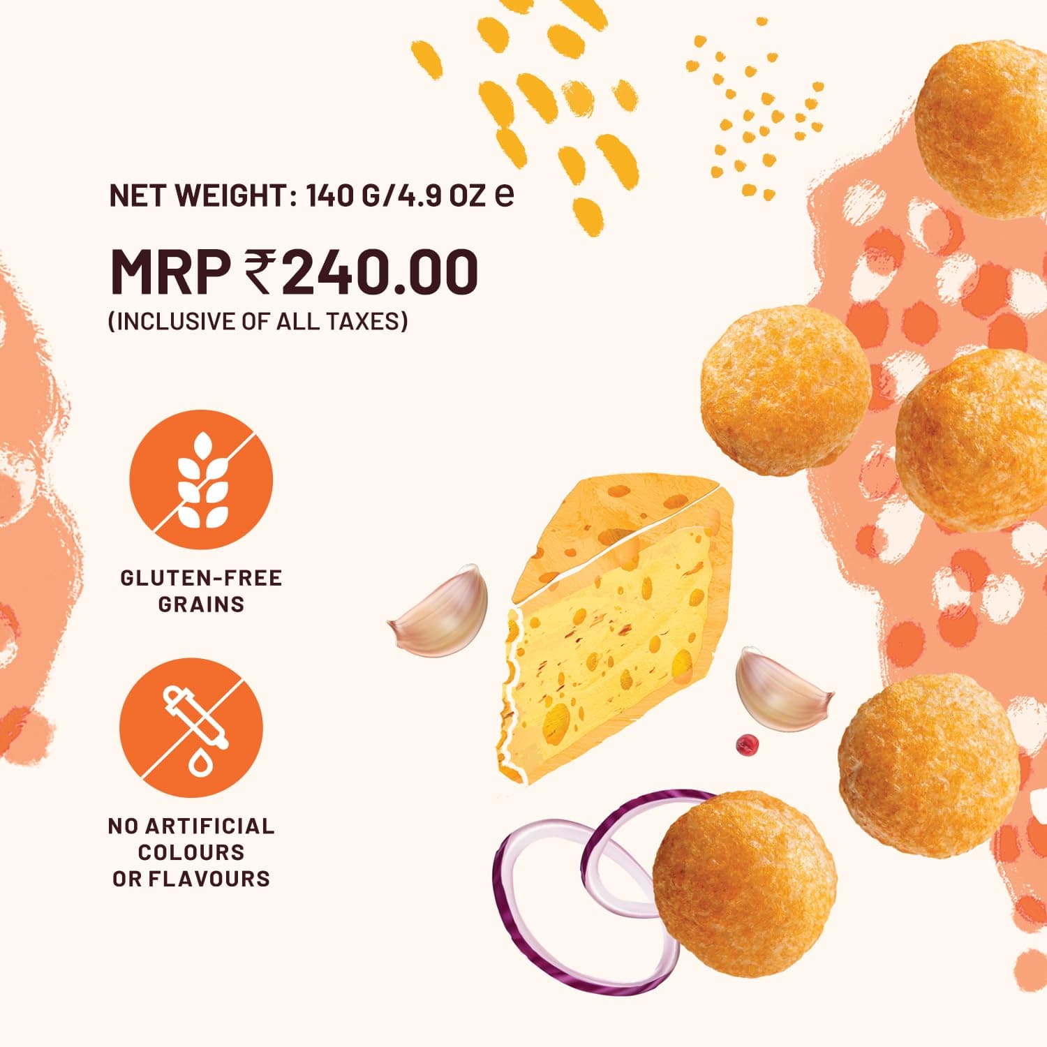 Mille Cheese Balls | 37% Millets | Baked | No Palm Oil | Not Fried, 0 Preservatives | 0 Trans Fat | Healthy Snacks | Naturally Gluten Free | 35g x 4 — image 5