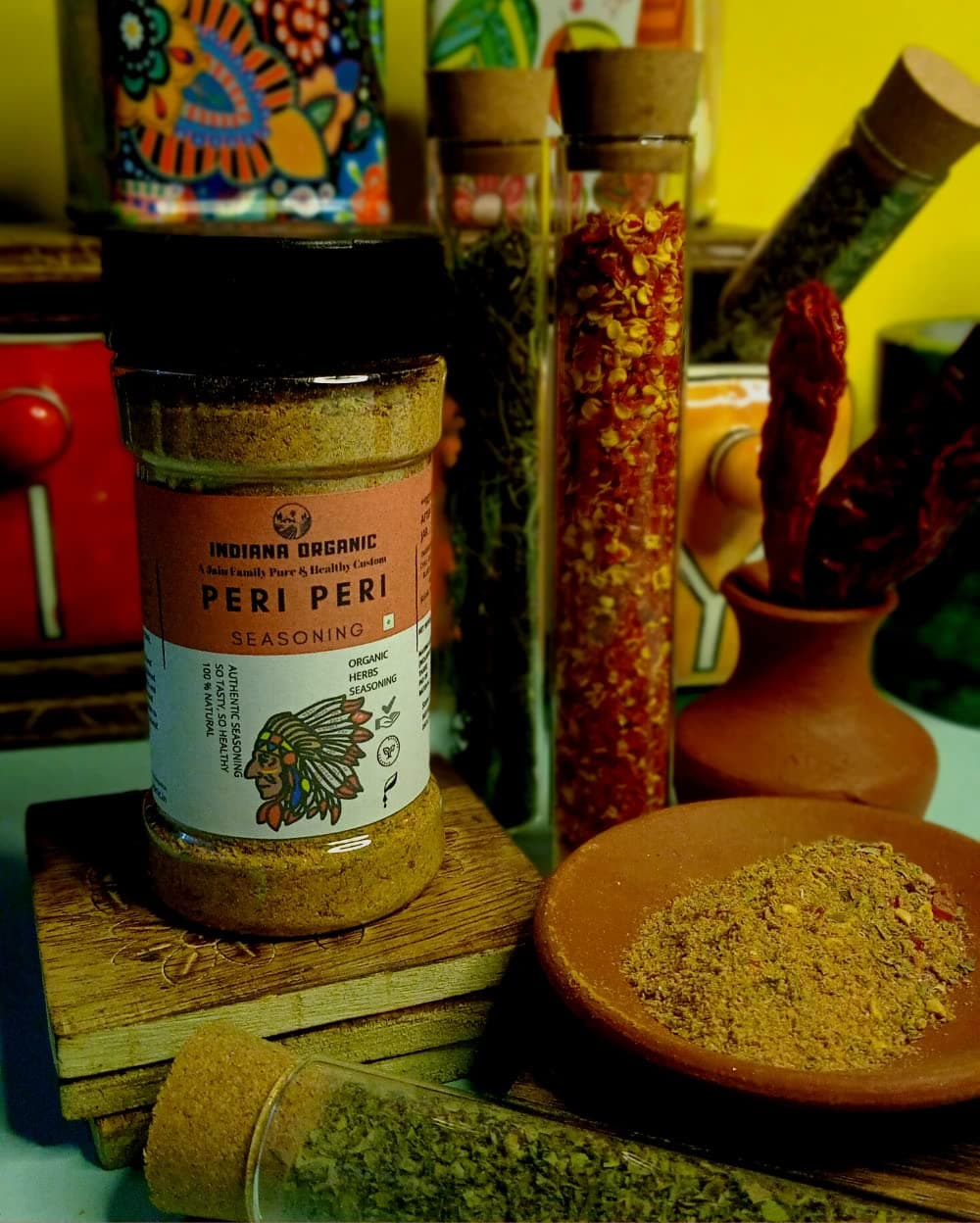 Indiana organic bbq | peri peri | pizza seasoning - combo of 3 Jain seasoning. No onion and garlic. — image 5