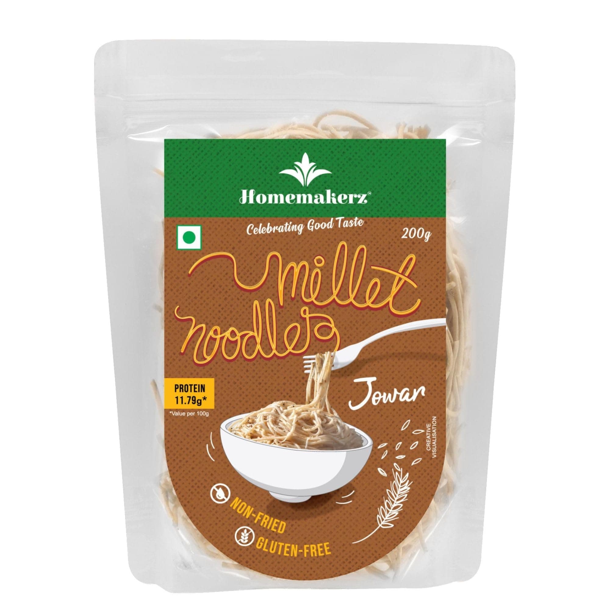 Homemakerz Multigrain & Jowar Millet Noodles, Natural, Preservative, Gluten & Fat Free, Not Fried & No Oil, Zero Maida & Wheat, Healthy & Tasty Hakka Millet Noodles (Pack of 2, 200g Each) — image 9