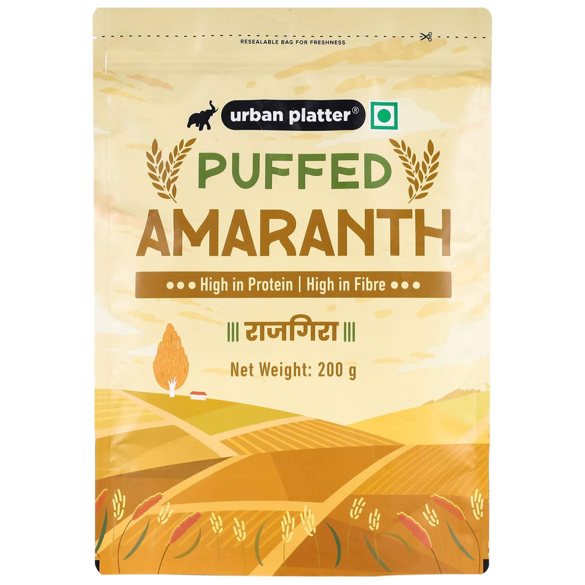 Urban Platter Puffed Amaranth, 200g (Rajgira | High in Protein & Fibre | Healthy Puffed Snack | Gluten-Free)