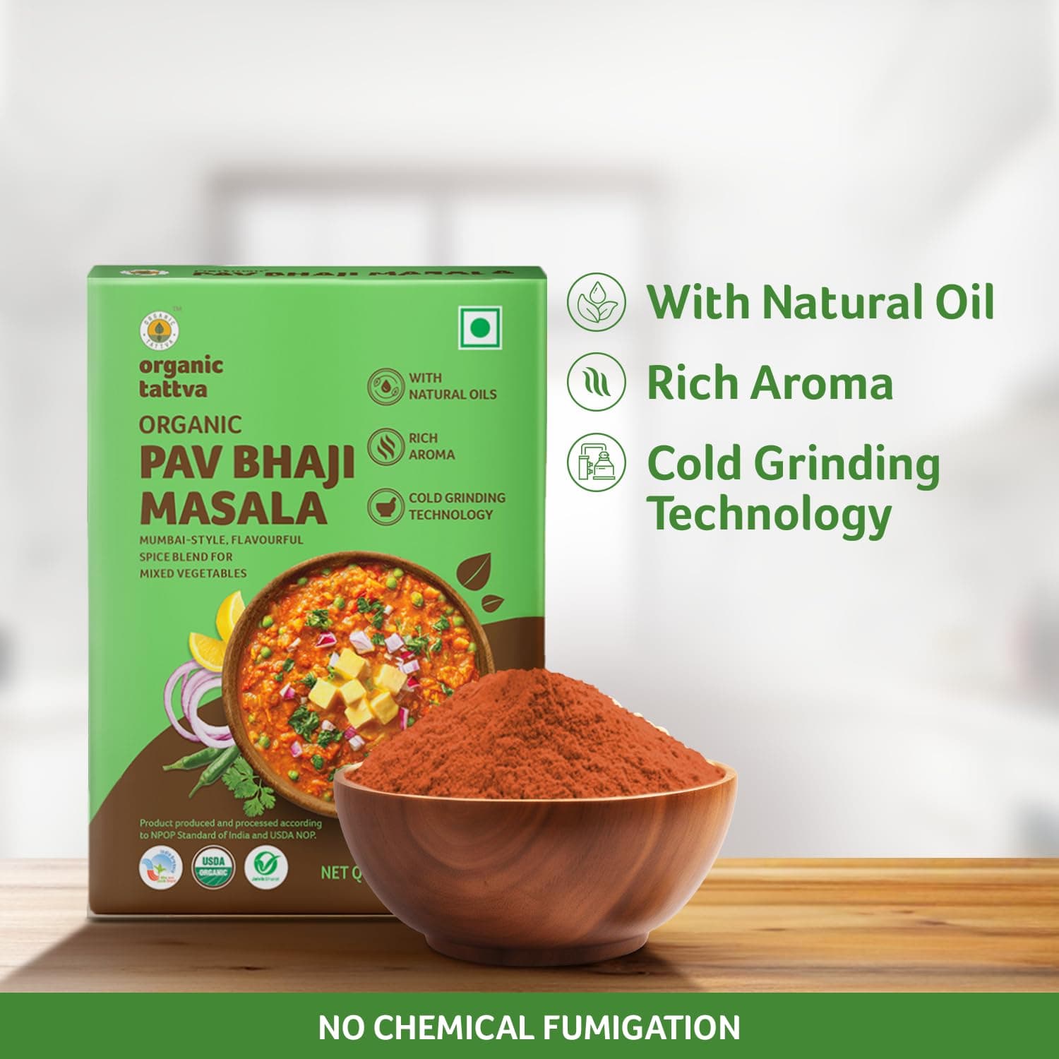 Organic Tattva, Organic Pav Bhaji Masala 100 Gram |Pesticide and Chemical Free | With Natural Oils | Rich Aroma | Naturally Gluten Free — image 5