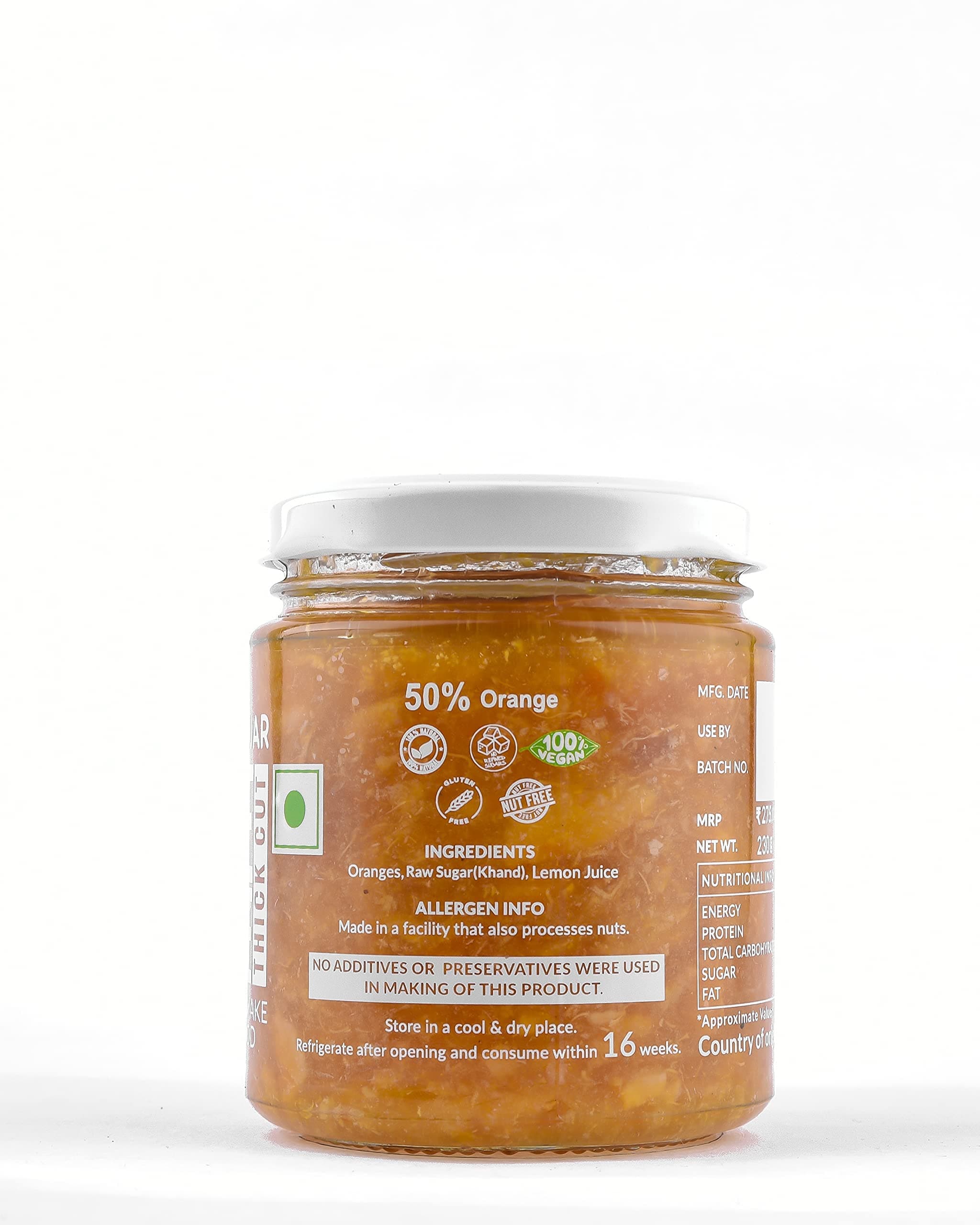 The Gourmet Jar Orange Marmalade 230g| 100% Natural, No Preservatives, No Artificial Colors, No Artificial Flavouring Agents | No Refined Sugar| Orange Jam| Vegan| Contains 54% Oranges| Bitter & Zesty| Use as a marinade, as a glaze on cakes, or simple on a toast| Pack of 1 — image 7