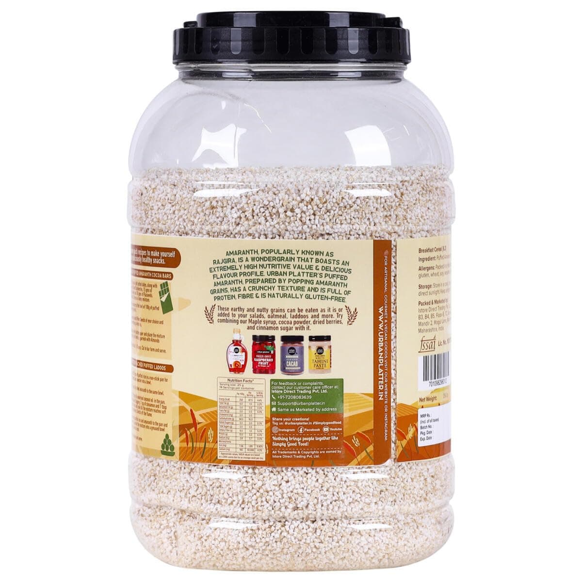 Urban Platter Puffed Amaranth, 200g (Rajgira | High in Protein & Fibre | Healthy Puffed Snack | Gluten-Free) — image 8