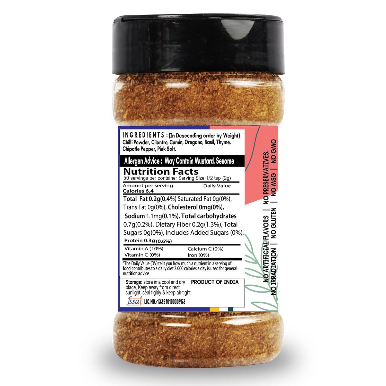 SARANZ Chinese 5 Spice Mix Jain Exotic Jain Seasoning Perfect for Snacks, Appetizers, Savouries, Entrees, Main Dishes Aromatic and Flavoured Vegan, Dairy Free and Gluten Free Seasonings-100 Grams(SJ) — image 2
