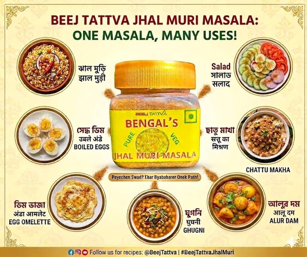 Beej Tattva Kolkata Jhal Muri Masala |No Onion| No Garlic|JarPacking | 50 Grams | For Healthy Cooking | All Seasonings Spices | Pure & Hygiene | Spice Mix | Authentic Taste | Premium Masala — image 5