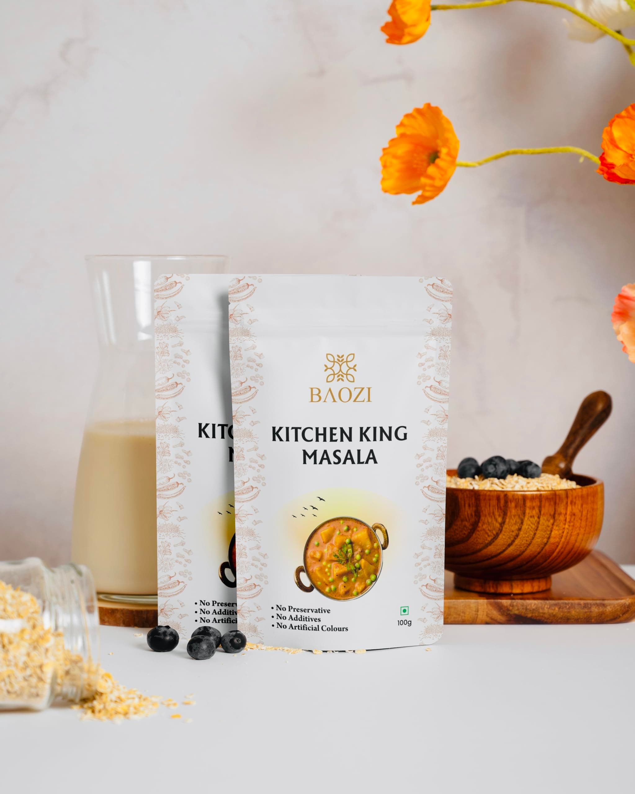 BAOZI Kitchen King Masala - 100% Pure & Aromatic Spice Blend | Perfect for Flavorful Vegetable Dishes, Curries & Indian Cooking | Pack of 3 (100g x 3) — image 4