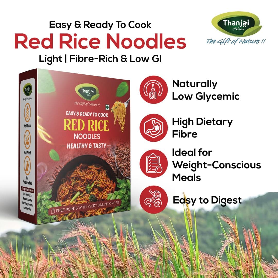 Thanjai Natural Red Rice Millet Noodles 180 Grams X 5 (900 Grams) of Homemade Natural Millet Noodles(No Preservatives, No Chemicals, No Artificial Extract) — image 7