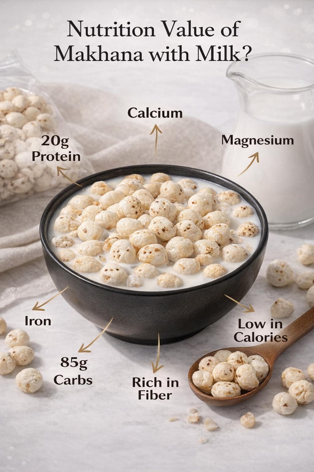 NUTRIFERM Makhana | Premium Fox Nuts | Roasted & Crunchy Phool Roasted Makhana | Healthy Snacks for Weight Loss | High Protein, Low Fat | Gluten Free Lotus Seeds | Diet Snack India - 200g — image 3