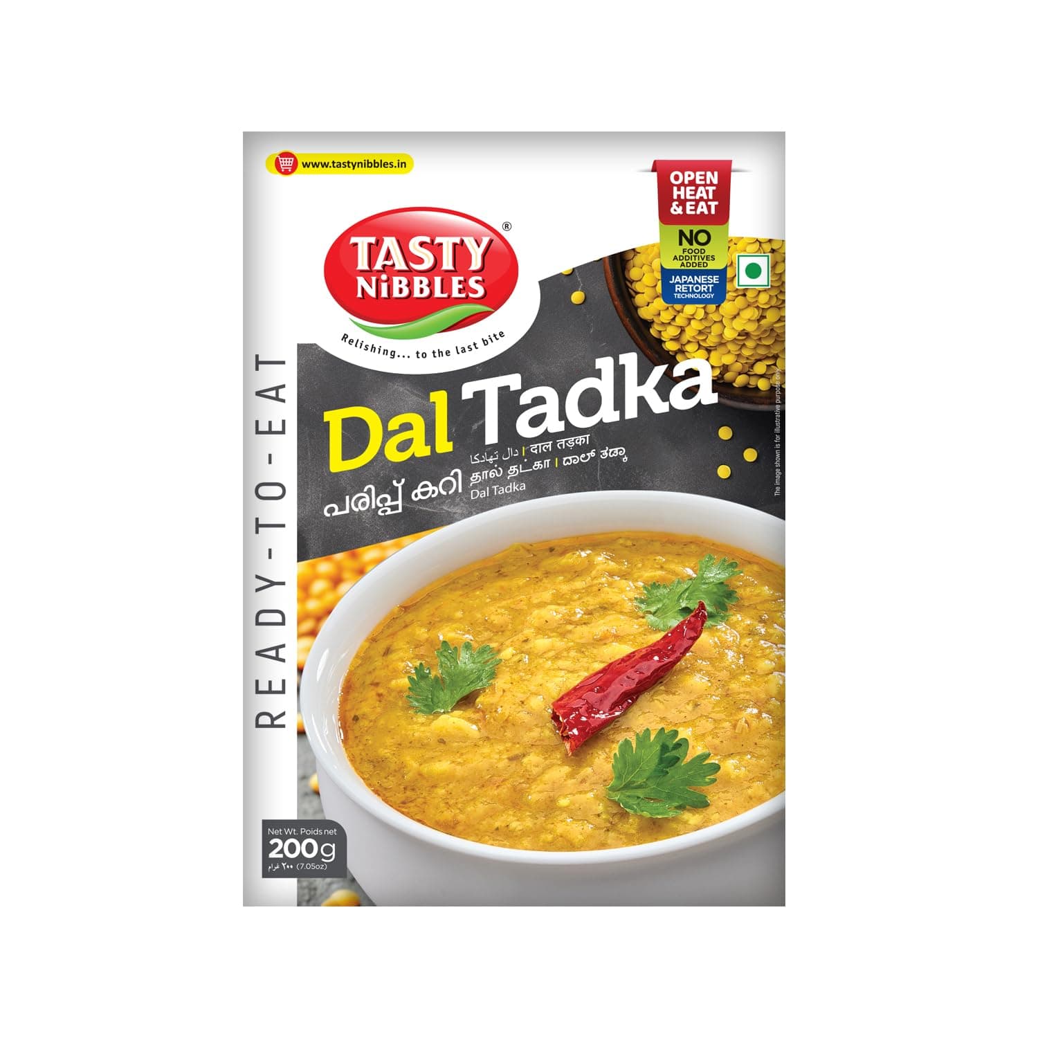 Tasty Nibbles Ready to Eat Dal Tadka 200g | Open Heat & Eat | Vegetarian | No Added Preservatives | Japanese Retort Technology [Pack of 1]