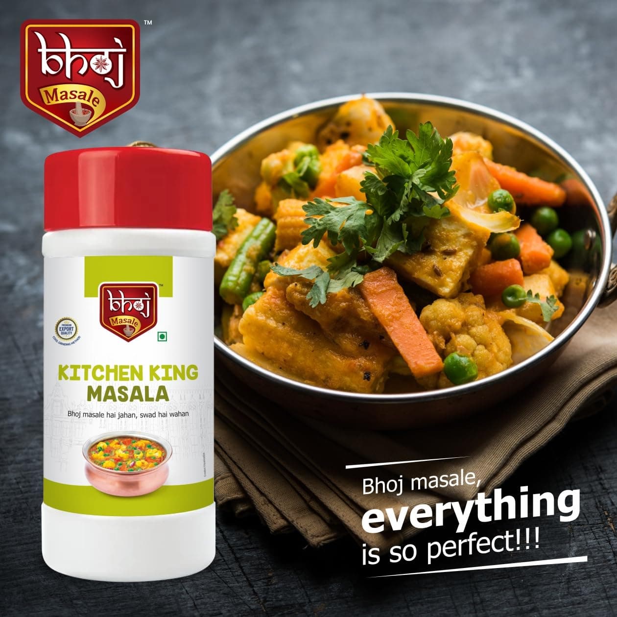 Bhoj Masale Kitchen King Masala Net 450GM (Gross 500gm) | Exotic Indian Masala Spices | Essential for Any Kitchen Dish | Natural Spices Mix. No colour, no preservatives, No Onion & No garlic (Jain Friendly) — image 4
