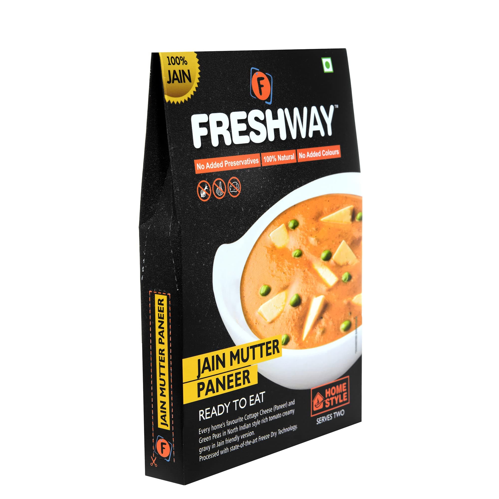 Freshway Ready to Eat Jain Mutter Paneer Pack of 2 | No Onion, No Garlic | Instant Travel Ready Indian Meal | Cooks in 5–7 Minutes | Pure Jain Vegetarian | Quick, Healthy & Delicious | Ideal for Travelers, Office Lunch, Students & On the Go — image 3
