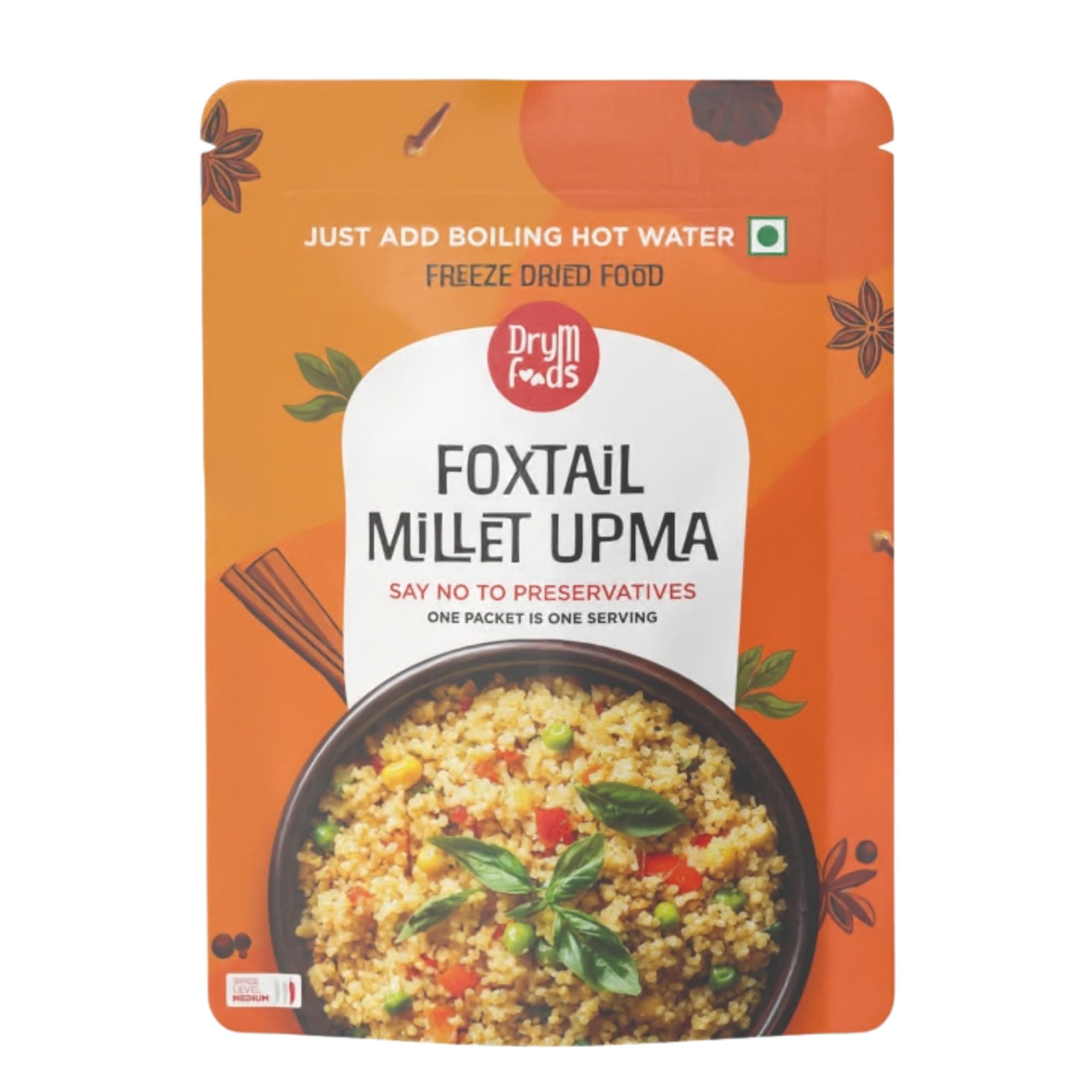 DryM Foods Instant Foxtail Millet Upma Combo of 2 - Mild & Easy to Make, No Preservatives, Low Sodium, MSG-Free, Freeze Dried, High Nutrition, Ready in Minutes, Vegetarian Breakfast - 100g x 2. — image 2