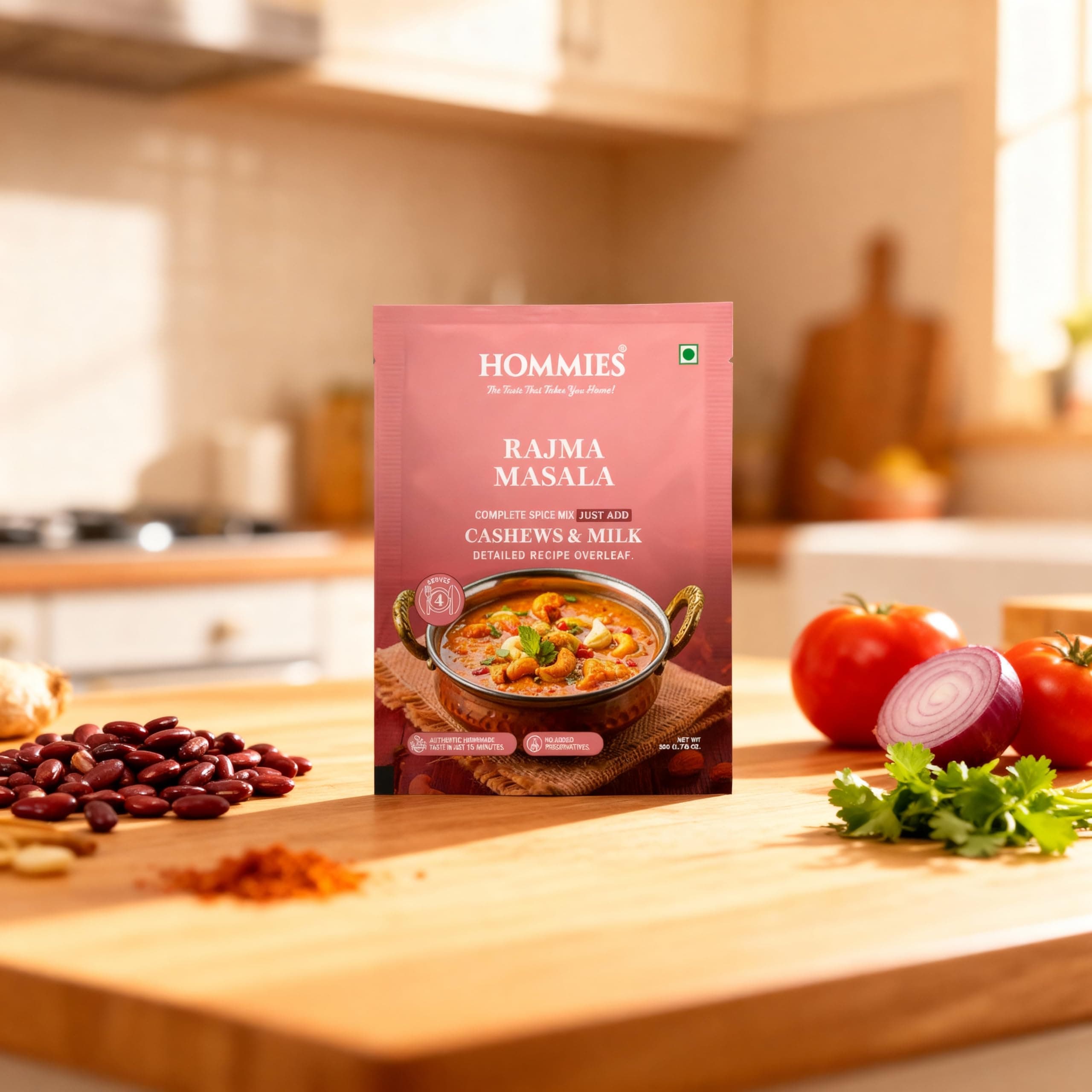 Hommies Dhaba Kaju Curry Masala Spice Mix | Ready to Cook in 15 Mins | Just Add Paneer & Milk | Shahi Cashew Curry Masala | Serves 4 | Made with Cashew Nuts | No Preservatives | Pack of 4 (200g, 50g Each) — image 4