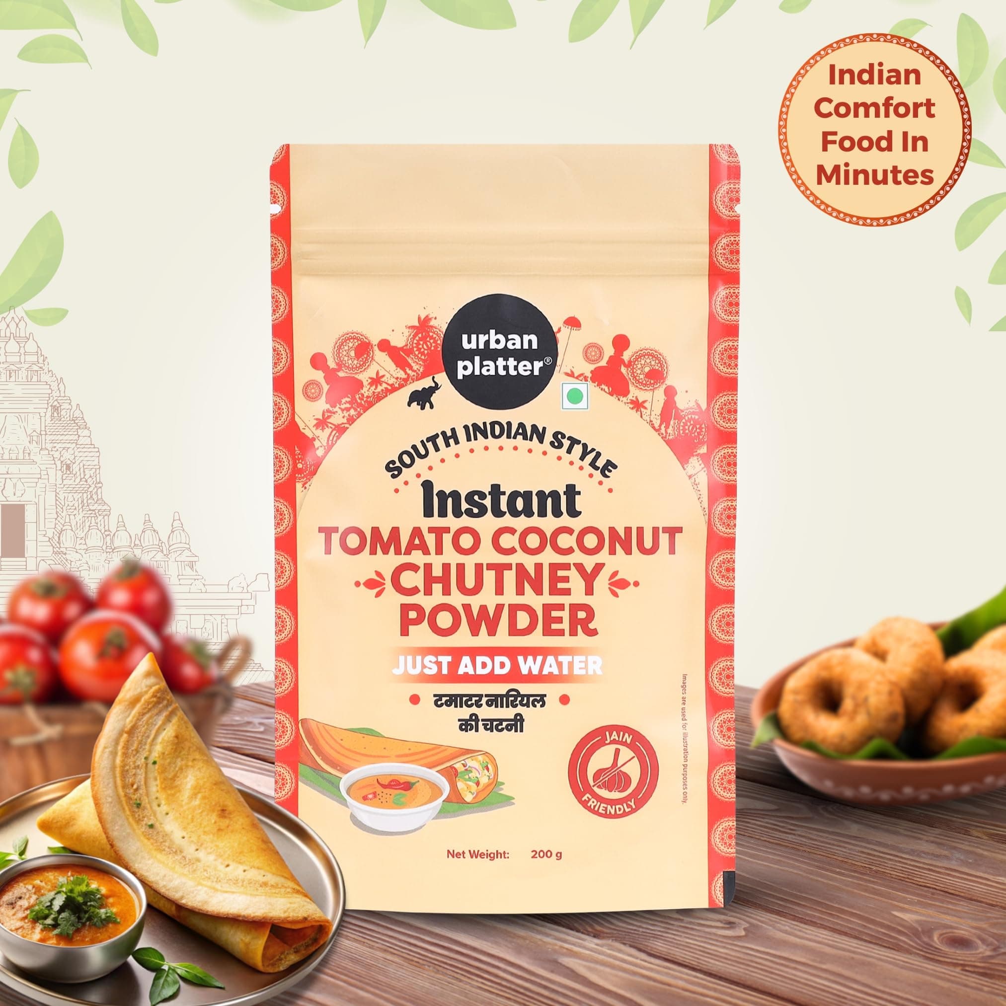 Urban Platter South Indian Style Instant Tomato Coconut Chutney Powder, 200g / 7oz [Nariyal ki Chutney, Just Add Water] — image 7