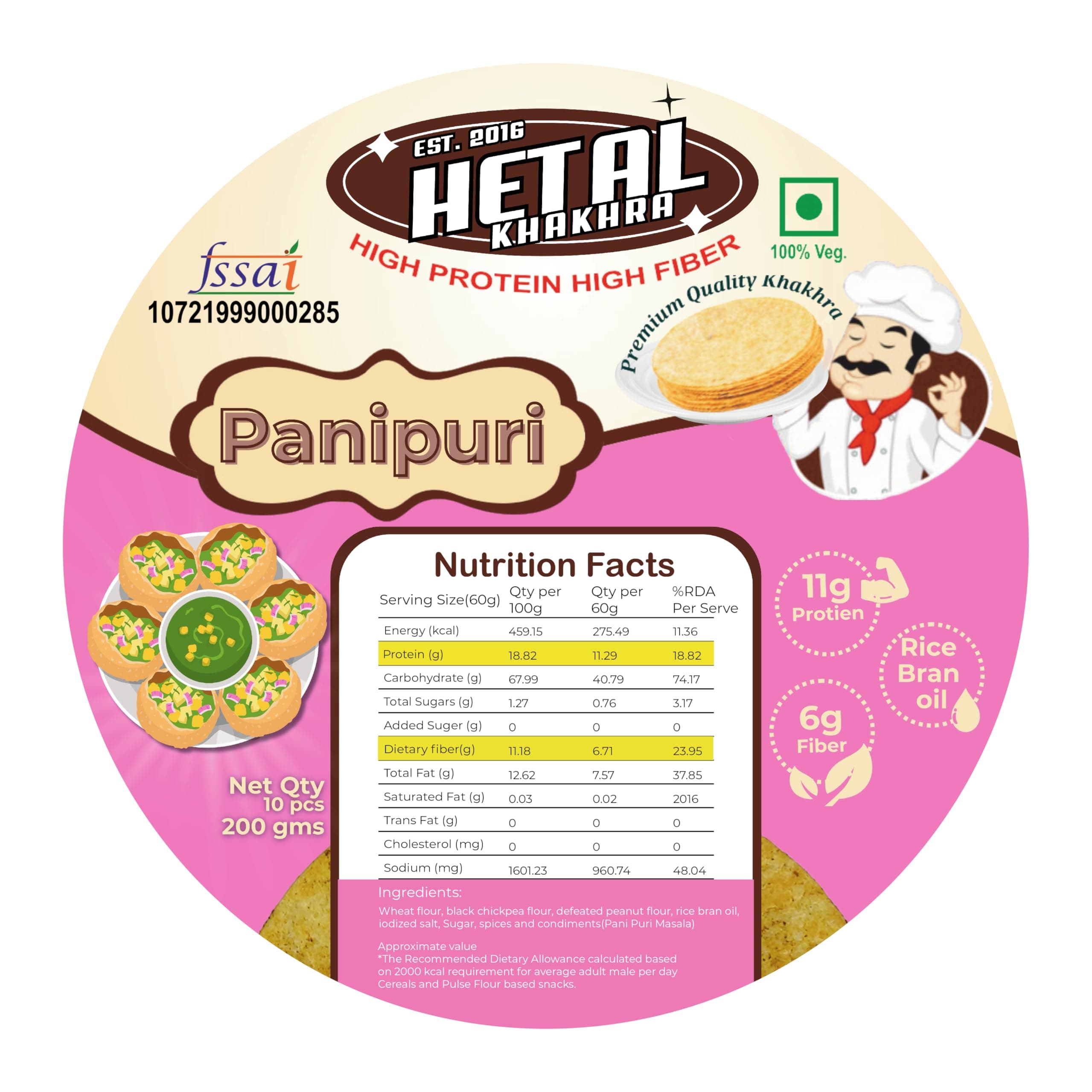 Panupuri Khakhra | JAIN | Crispy | Ready To Eat | High Protein High Fiber| No Palm Oil | 200g Vacuum Pack Of 2 — image 9